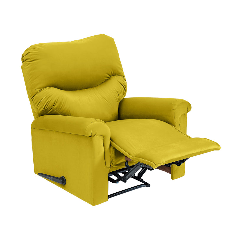 Velvet Rocking Recliner Chair - Gold - NZ110