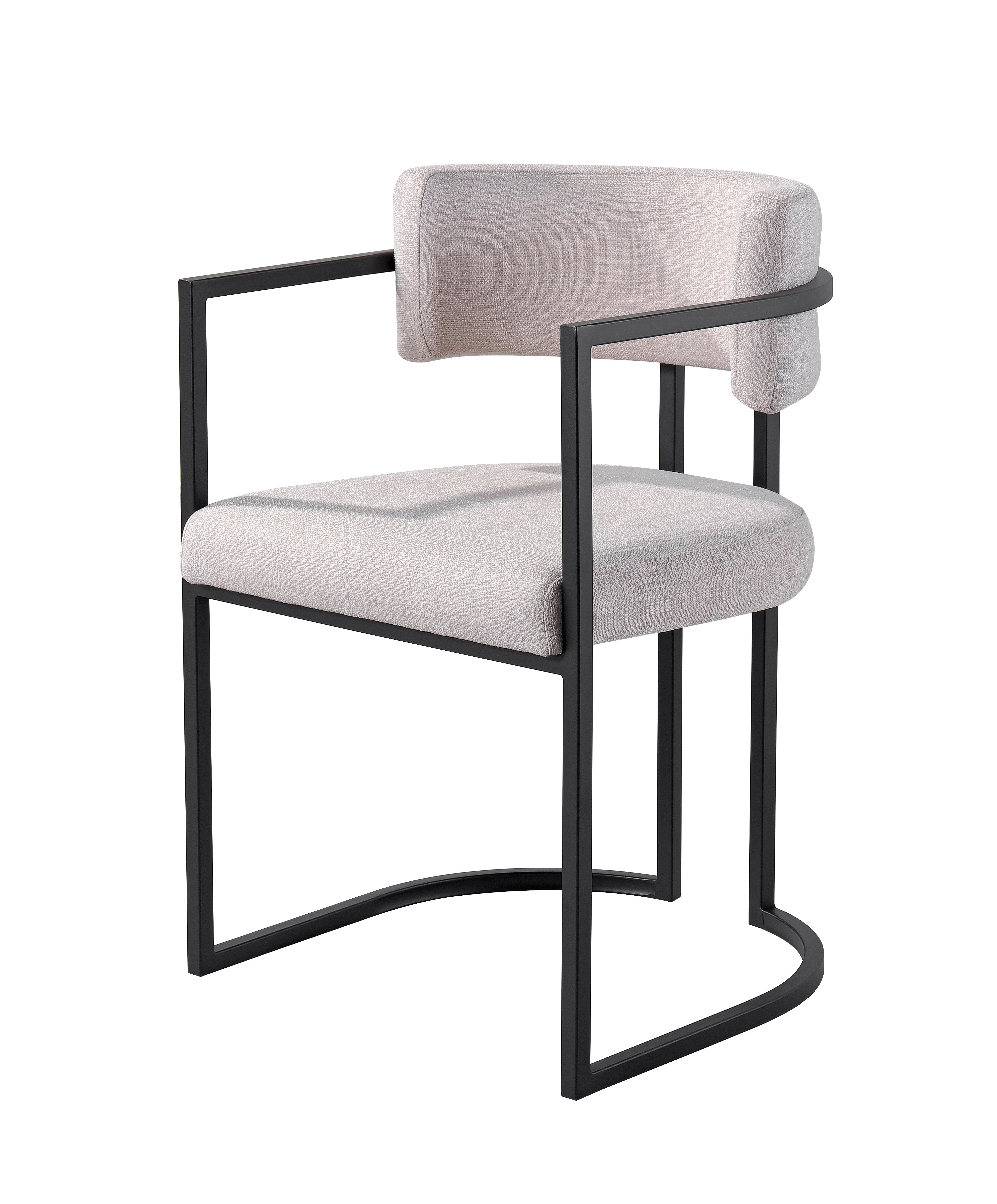 Alexa DC-603 Chair — Light Beige — Linen — Black Legs