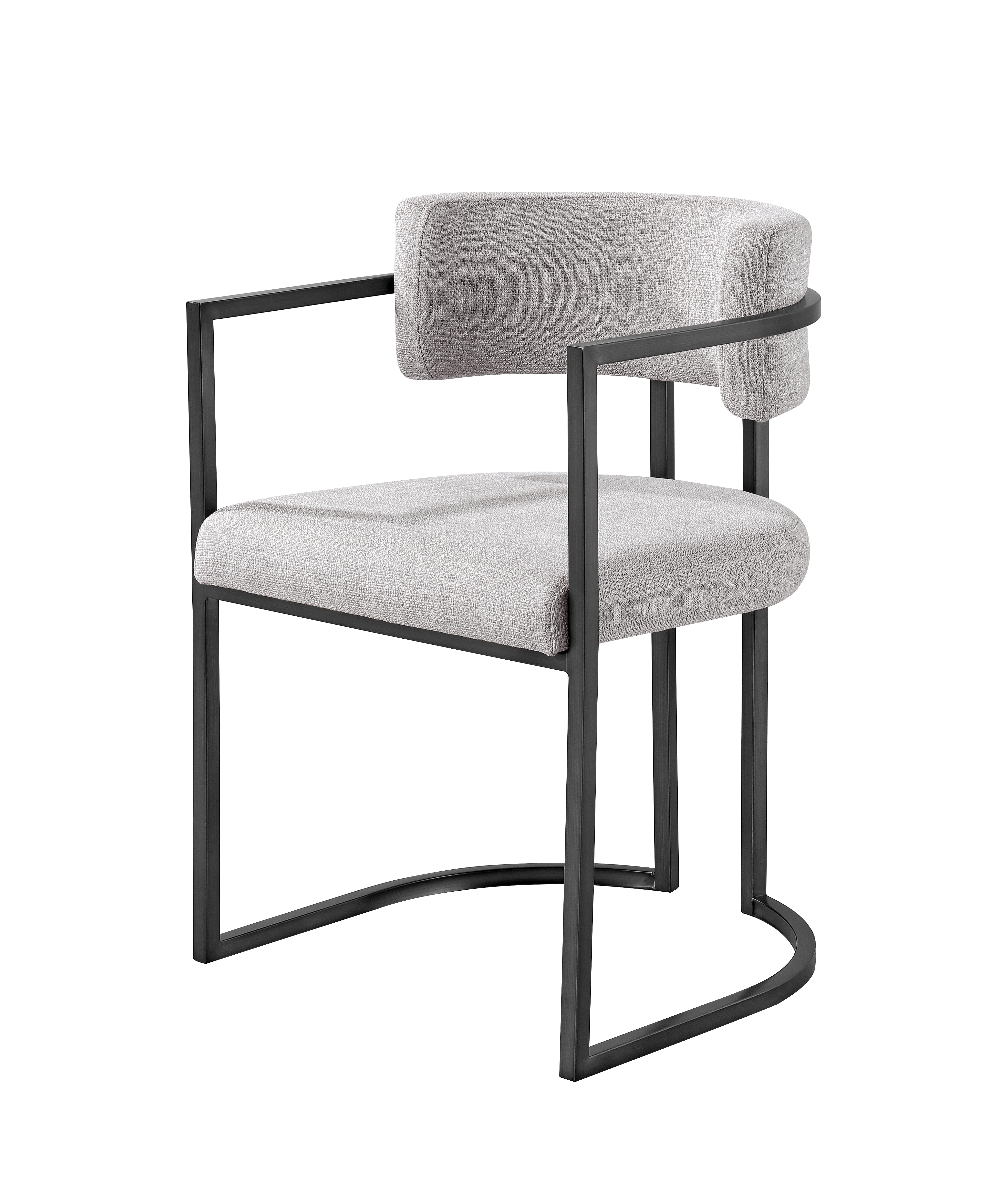 Alexa Light Grey Dining Chair- Black Legs