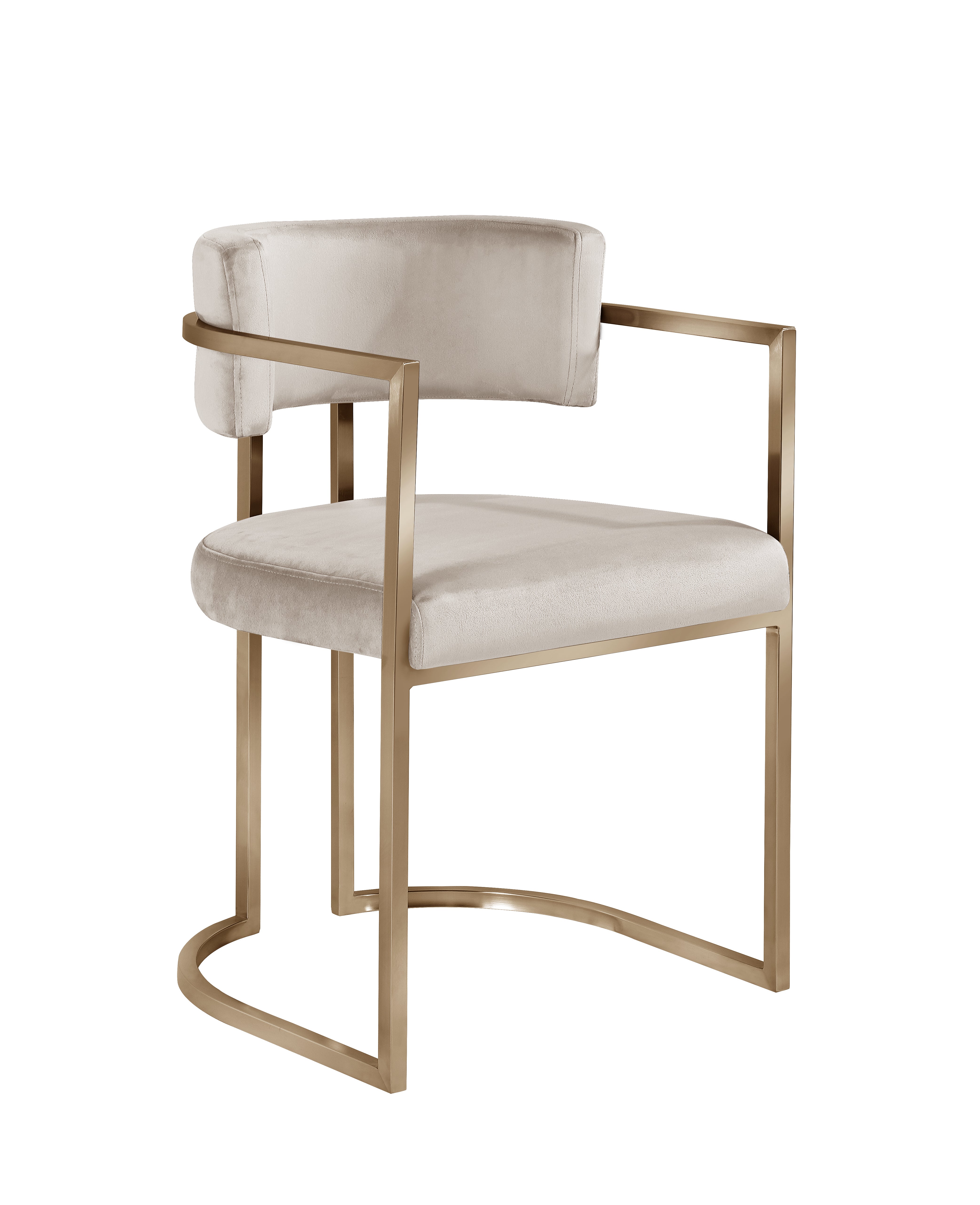 Alexa DC-603 Chair — Beige — Velvet (CY135-2) — Gold Legs