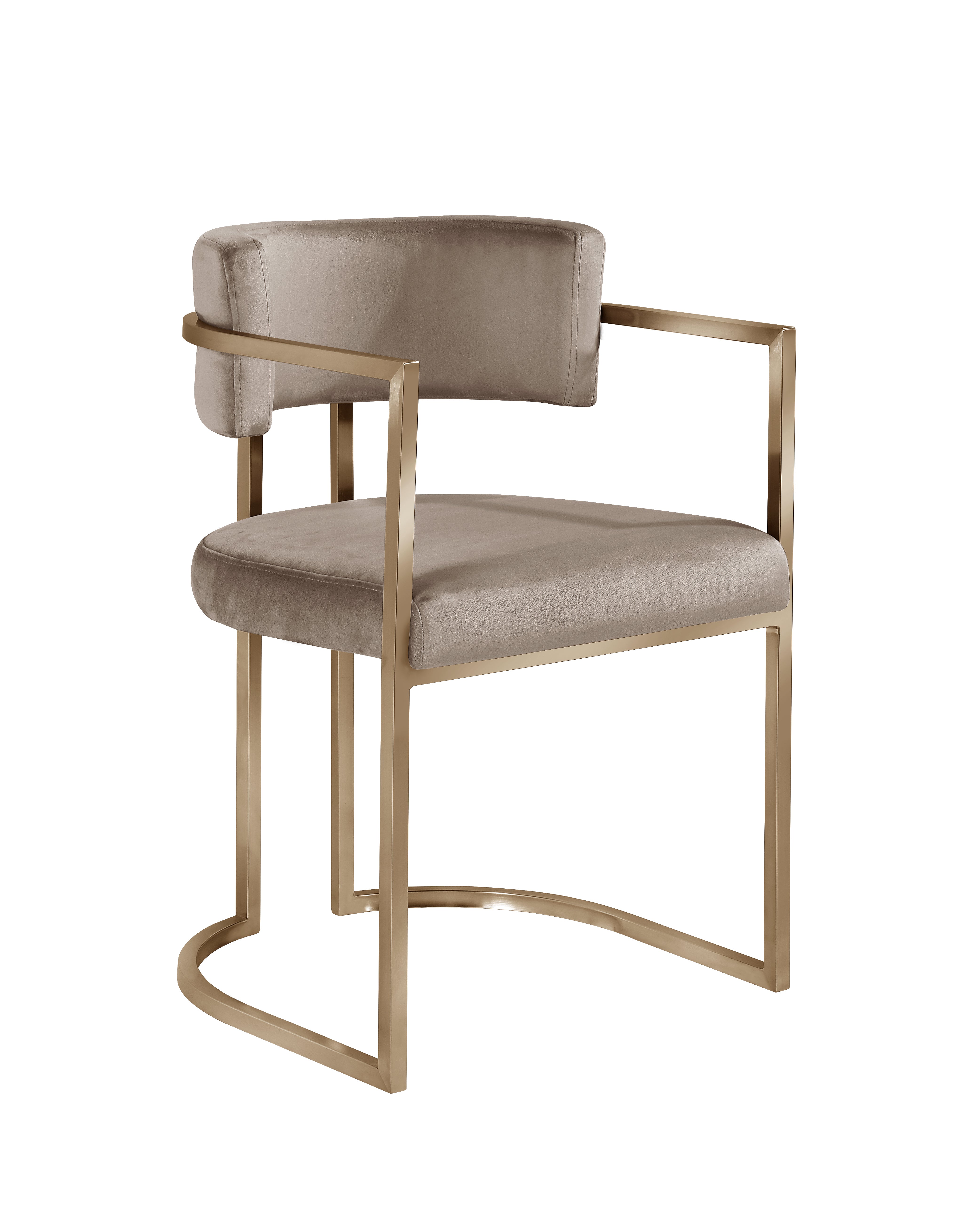 Alexa DC-603 Chair — Brown — Velvet (CY135-5) — Gold Legs