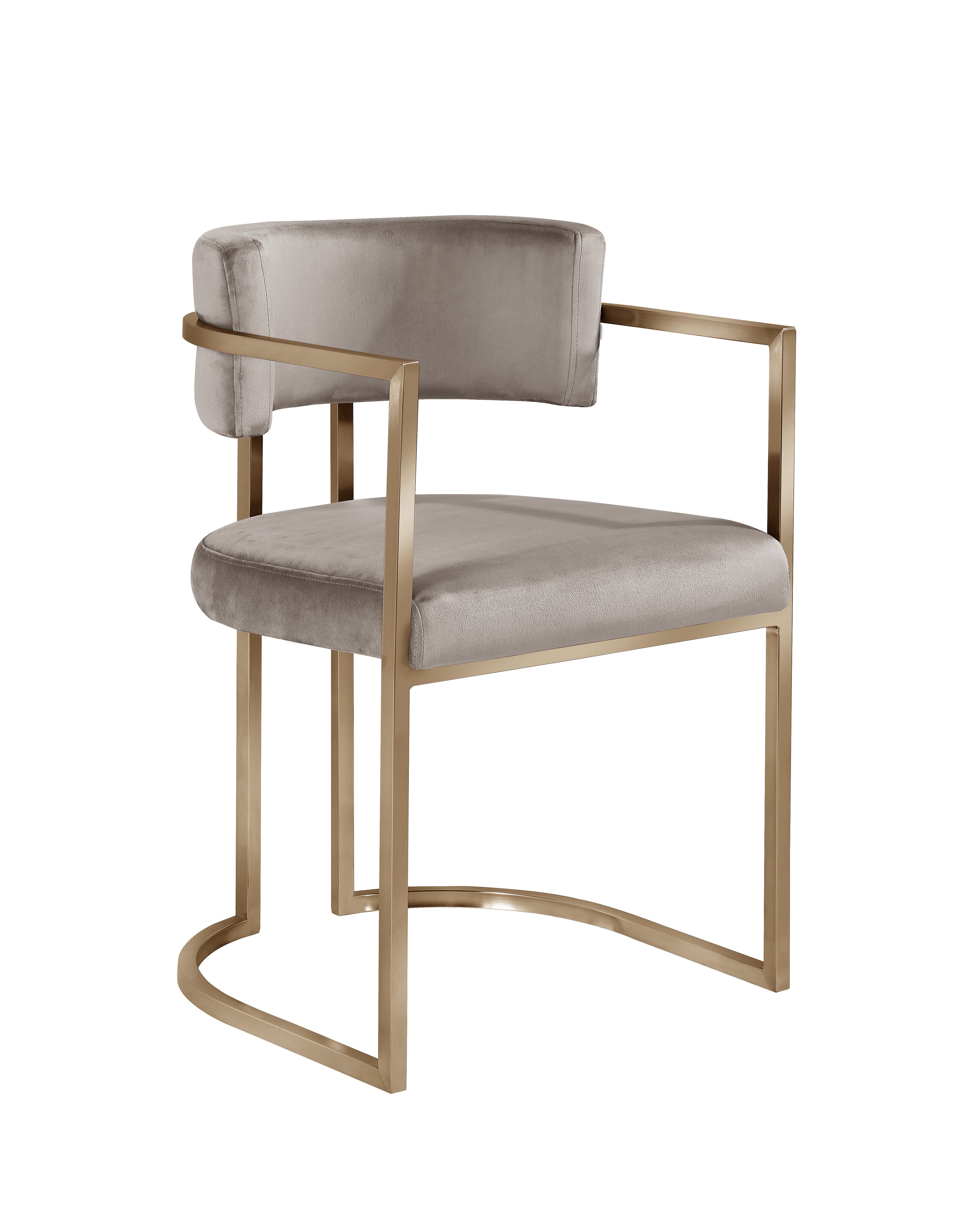 Alexa DC-603 Chair — Dark Beige — Velvet (CY135-11) — Gold Legs