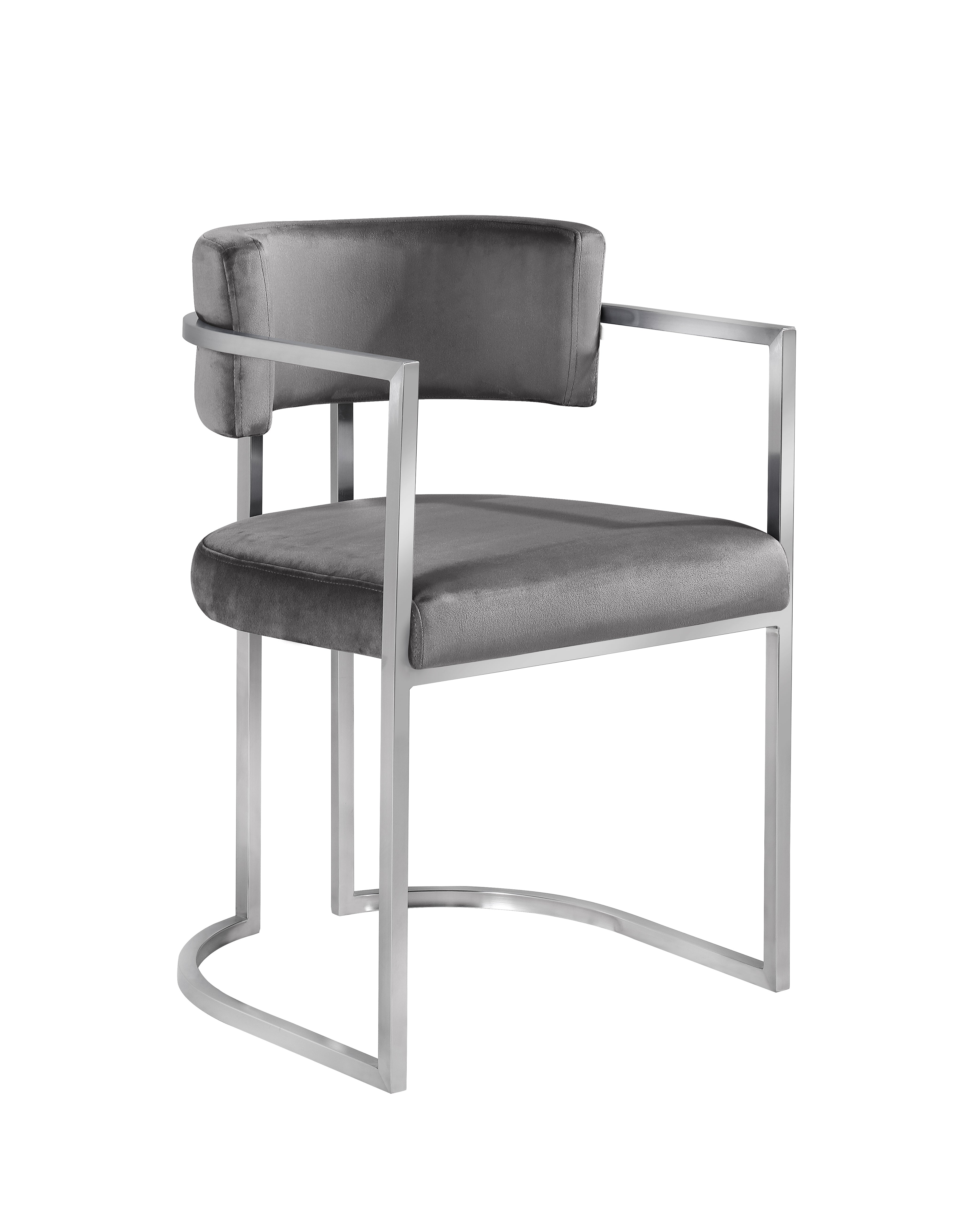 Alexa Dark Grey Dining Chair- Silver Legs