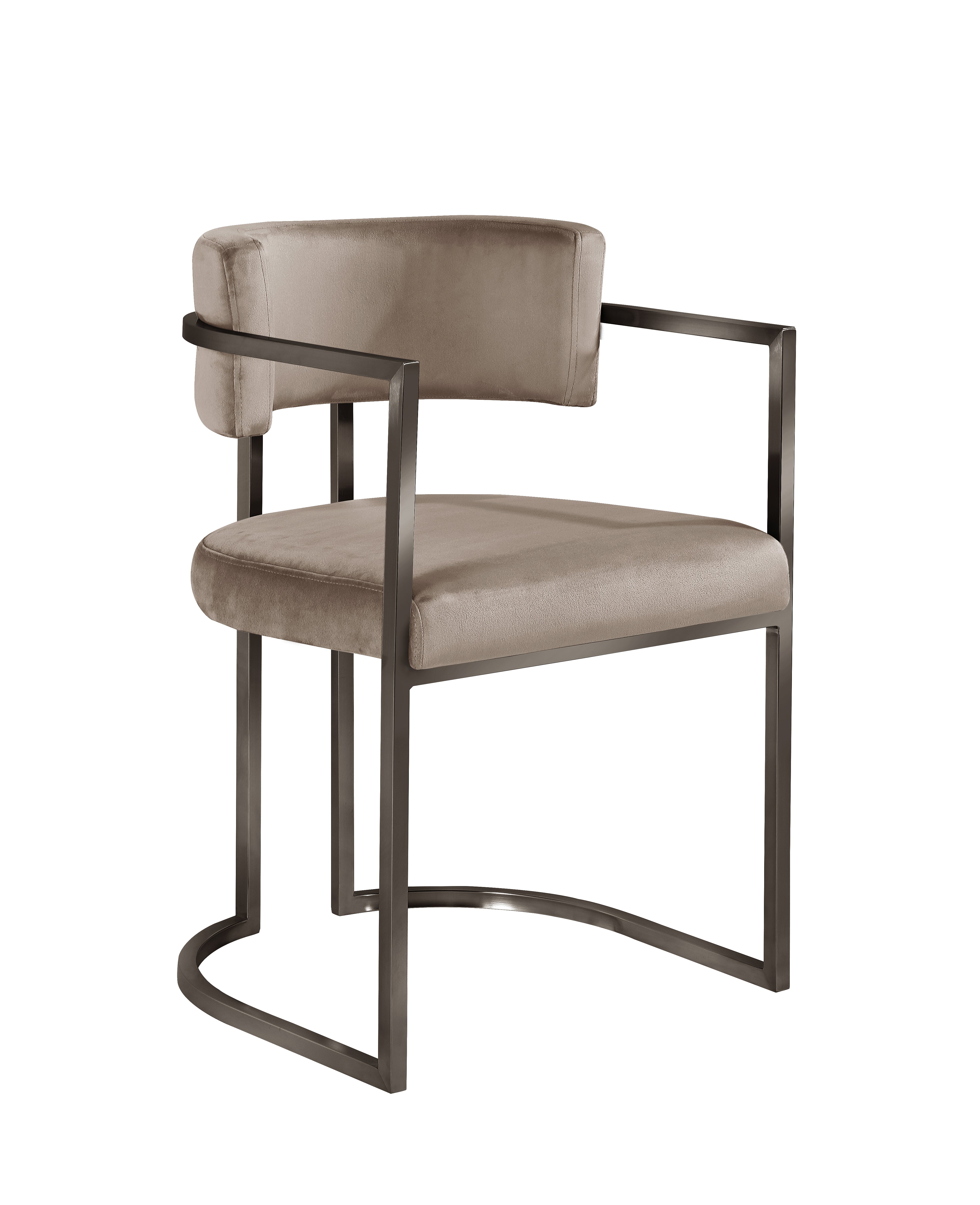 Alexa DC-603 Chair — Brown — Velvet — Bronze Legs