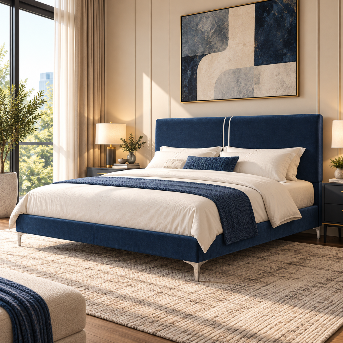 Harvey Blue Bed - King