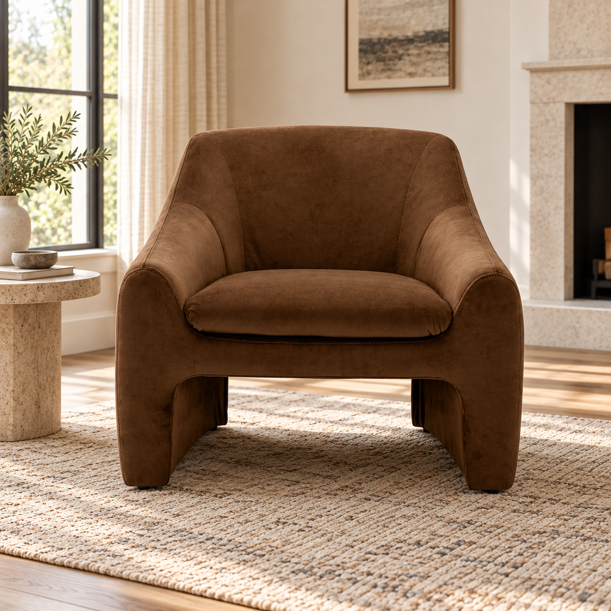 Berliner Brown Arm Chair