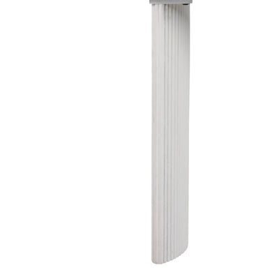 60"catalina Travertine&fluted Wood Console Tble/kd - Al Rugaib Furniture