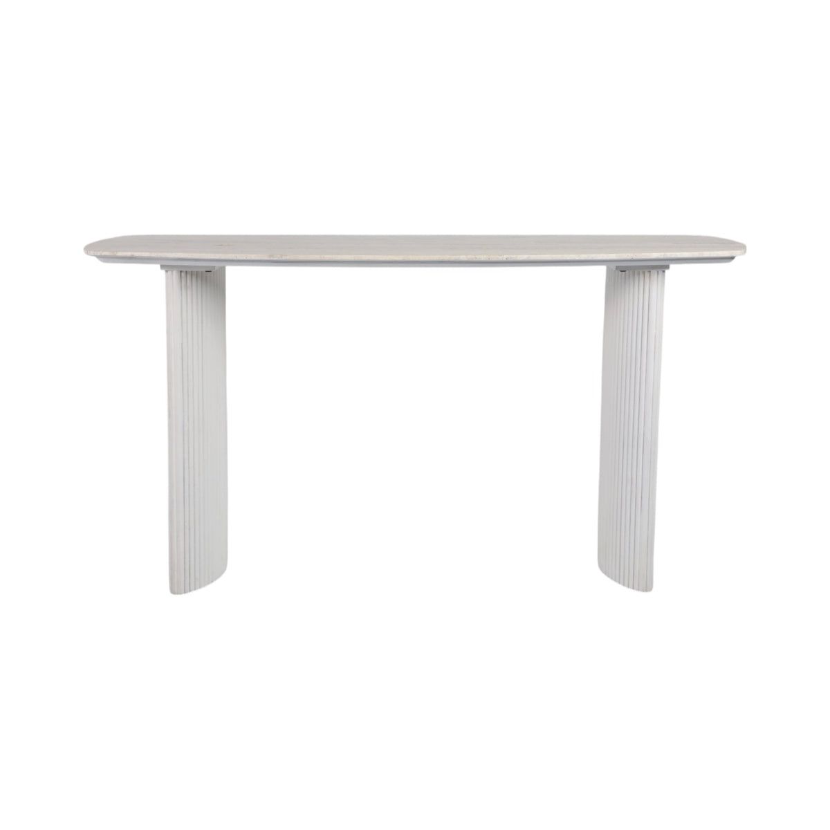 60"catalina Travertine&fluted Wood Console Tble/kd Cabinets & Chests| Sagebrook Home