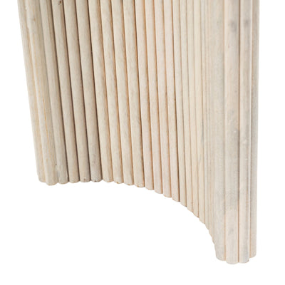 60"catalina Travertine&fluted Wood Console Tble/kd - Al Rugaib Furniture