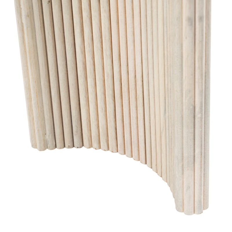 60"catalina Travertine&fluted Wood Console Tble/kd - Al Rugaib Furniture