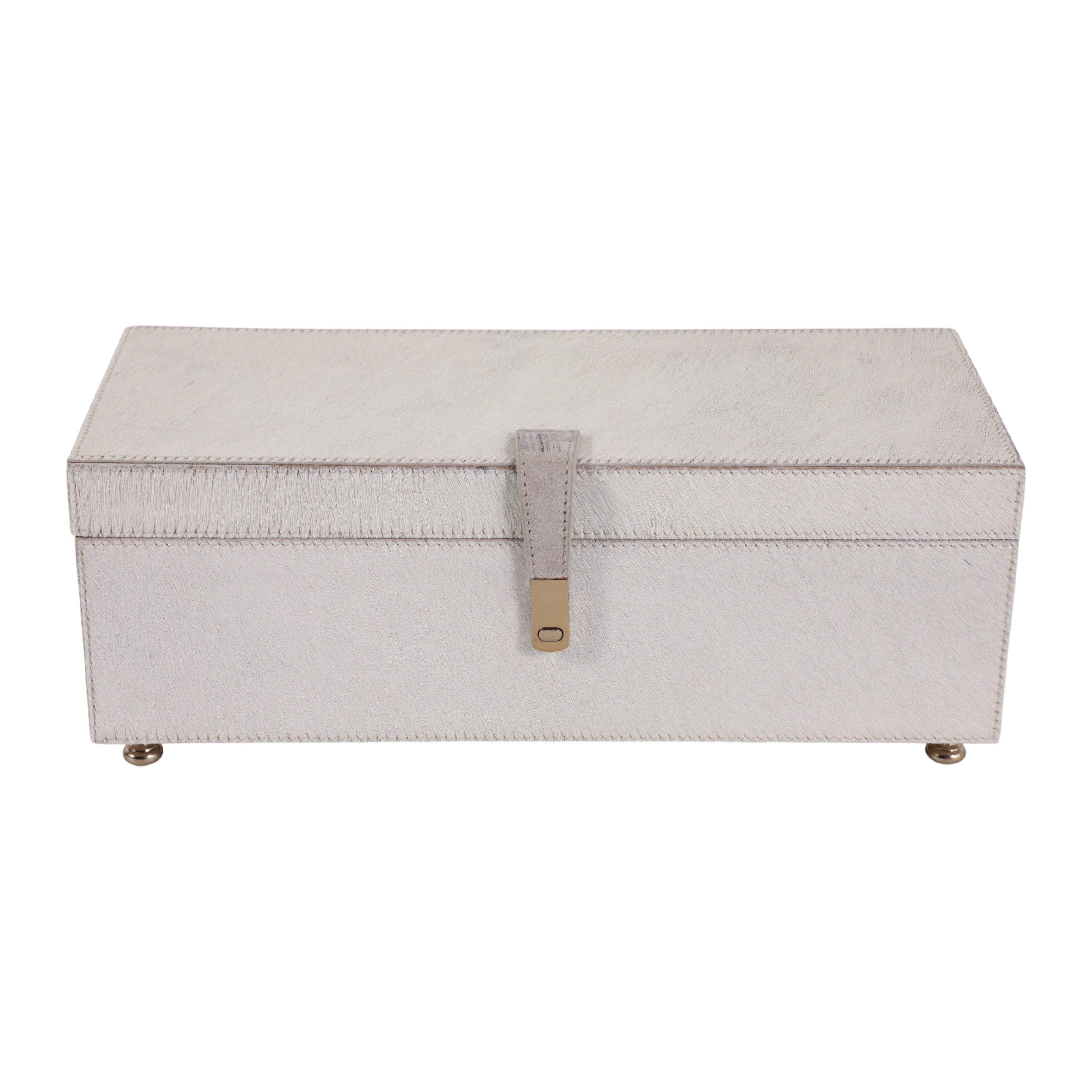 12" GENOA CREAM HAIR ON HIDE BOX