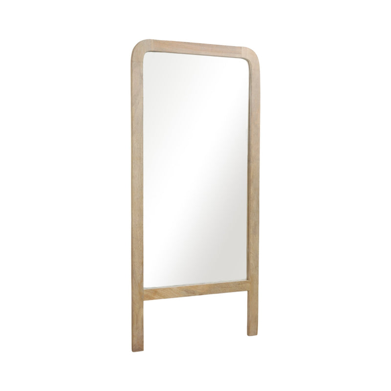 60x28 Leaner Footed Mirror, Natural - Al Rugaib Furniture