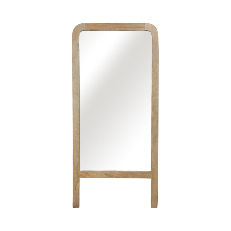60x28 Leaner Footed Mirror, Natural - Al Rugaib Furniture