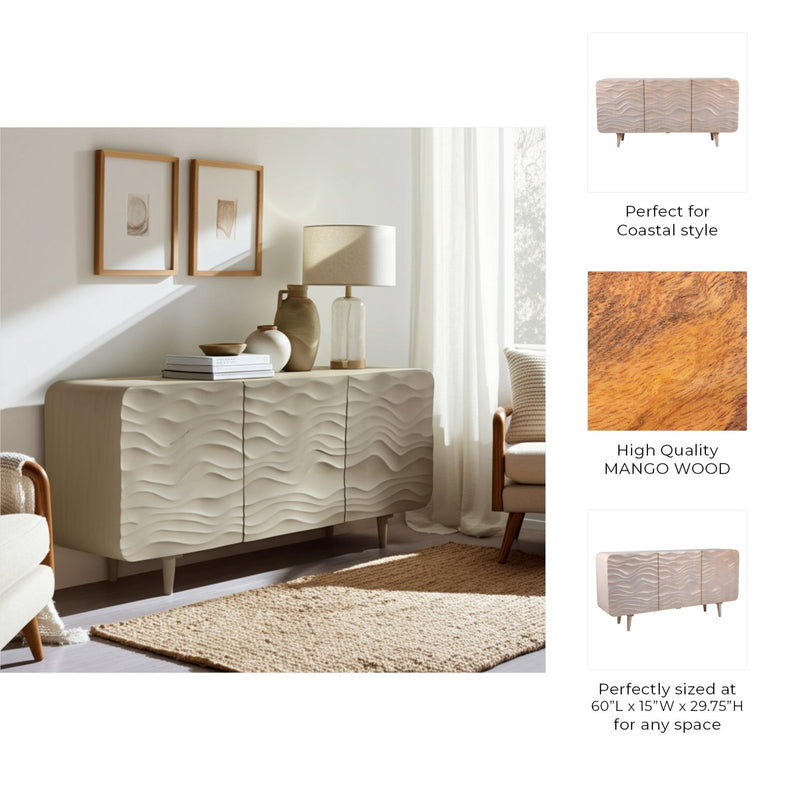 60x30" Shorefront Cabinet, Tan - Al Rugaib Furniture