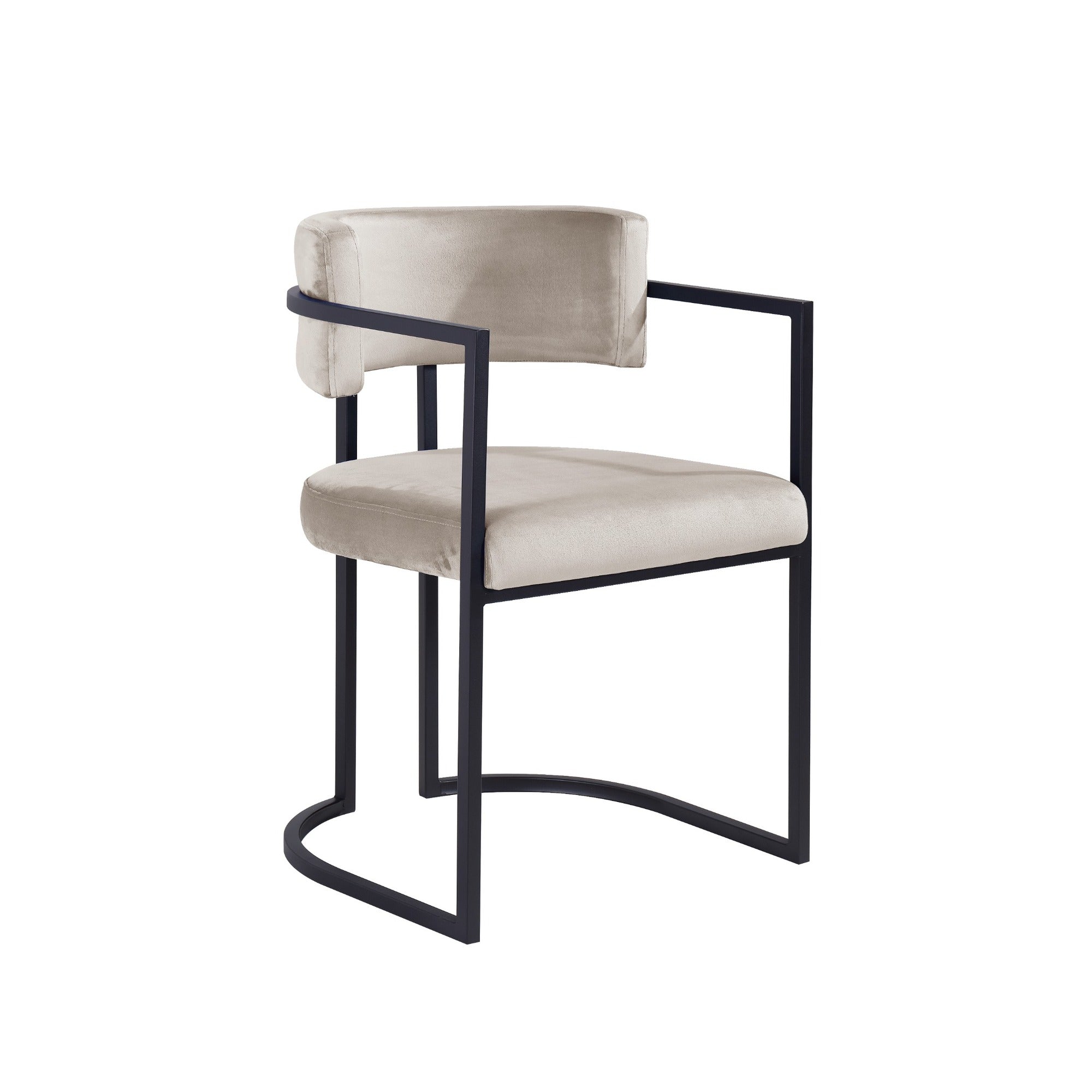 Alexa DC-603 Chair — Beige — Velvet — Black Legs