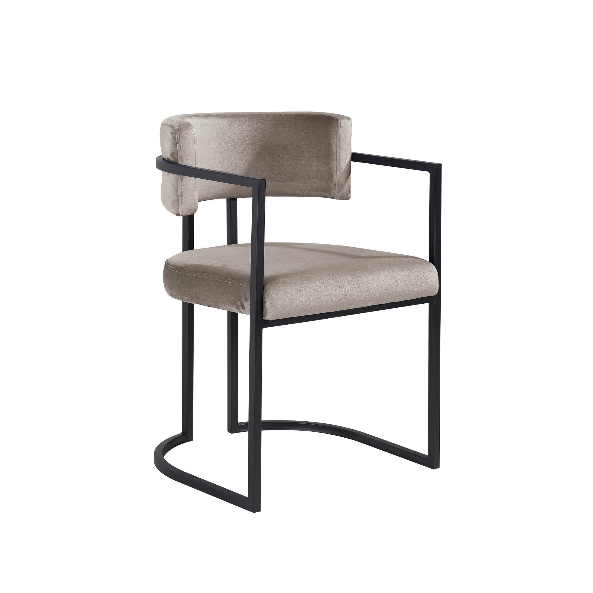 Alexa DC-603 Chair — Dark Beige — Velvet — Black Legs