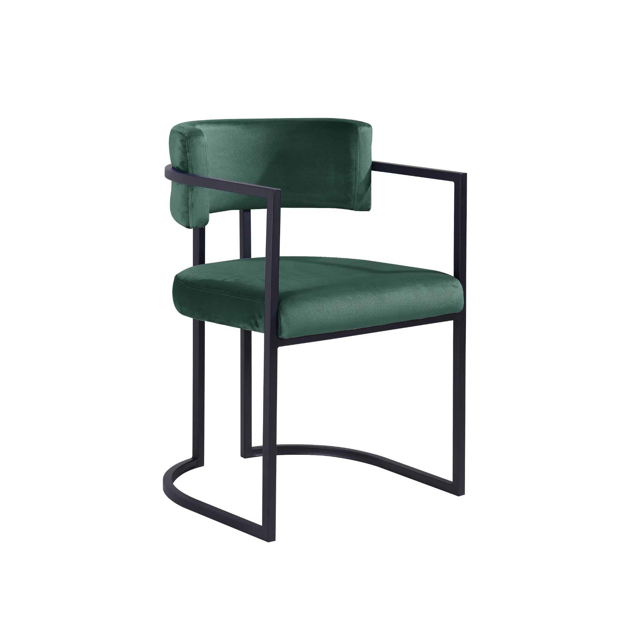 Alexa DC-603 Chair — Green — Velvet — Black Legs