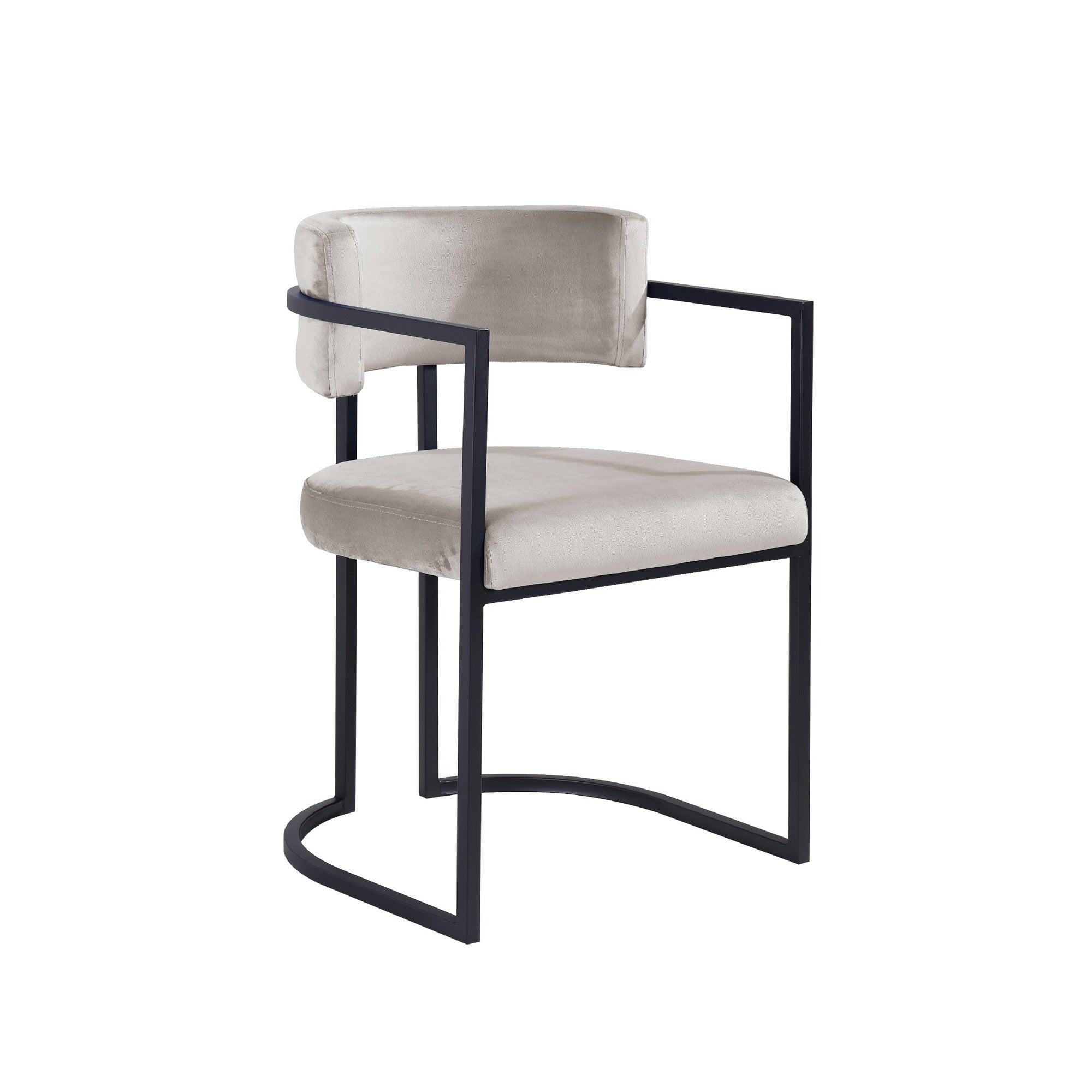 Alexa Light Grey Dining Chair- Black Legs