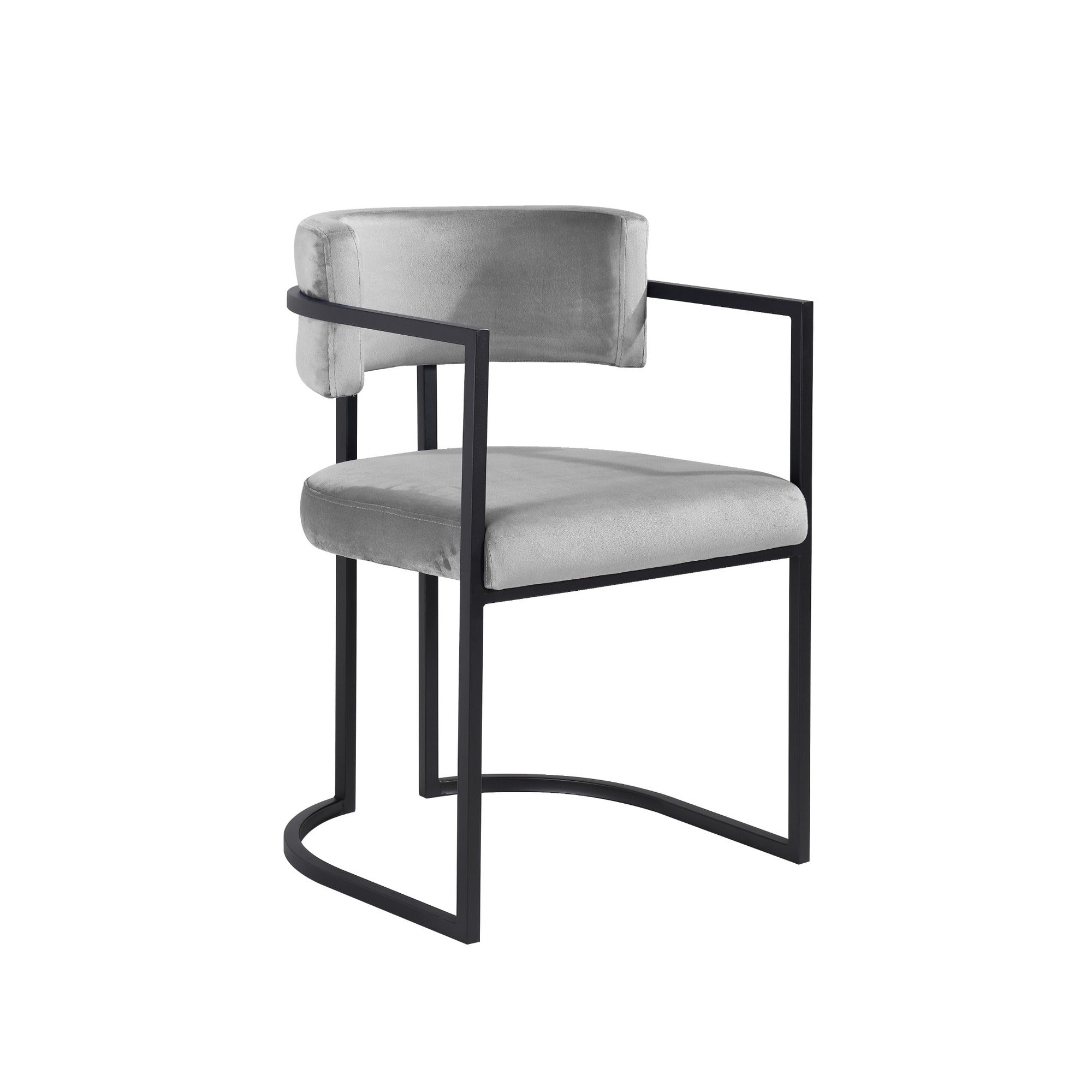Alexa DC-603 Chair — Grey — Velvet — Black Legs