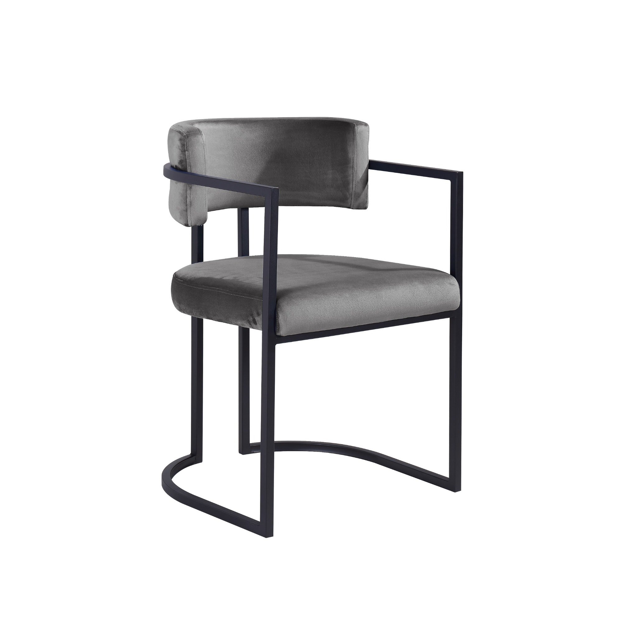 Alexa Dark Grey Dining Chair- Black Legs