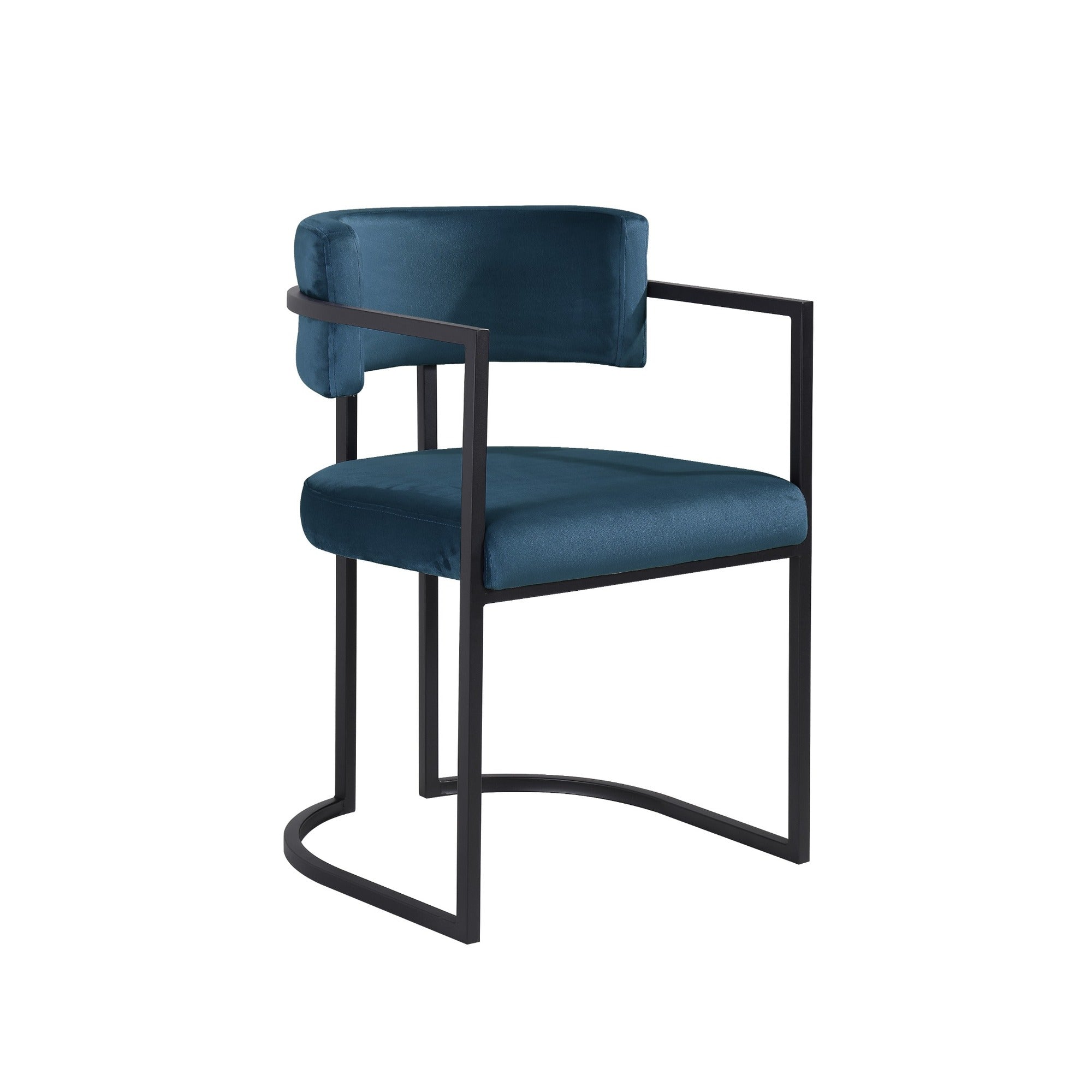Alexa DC-603 Chair — Teal — Velvet — Black Legs