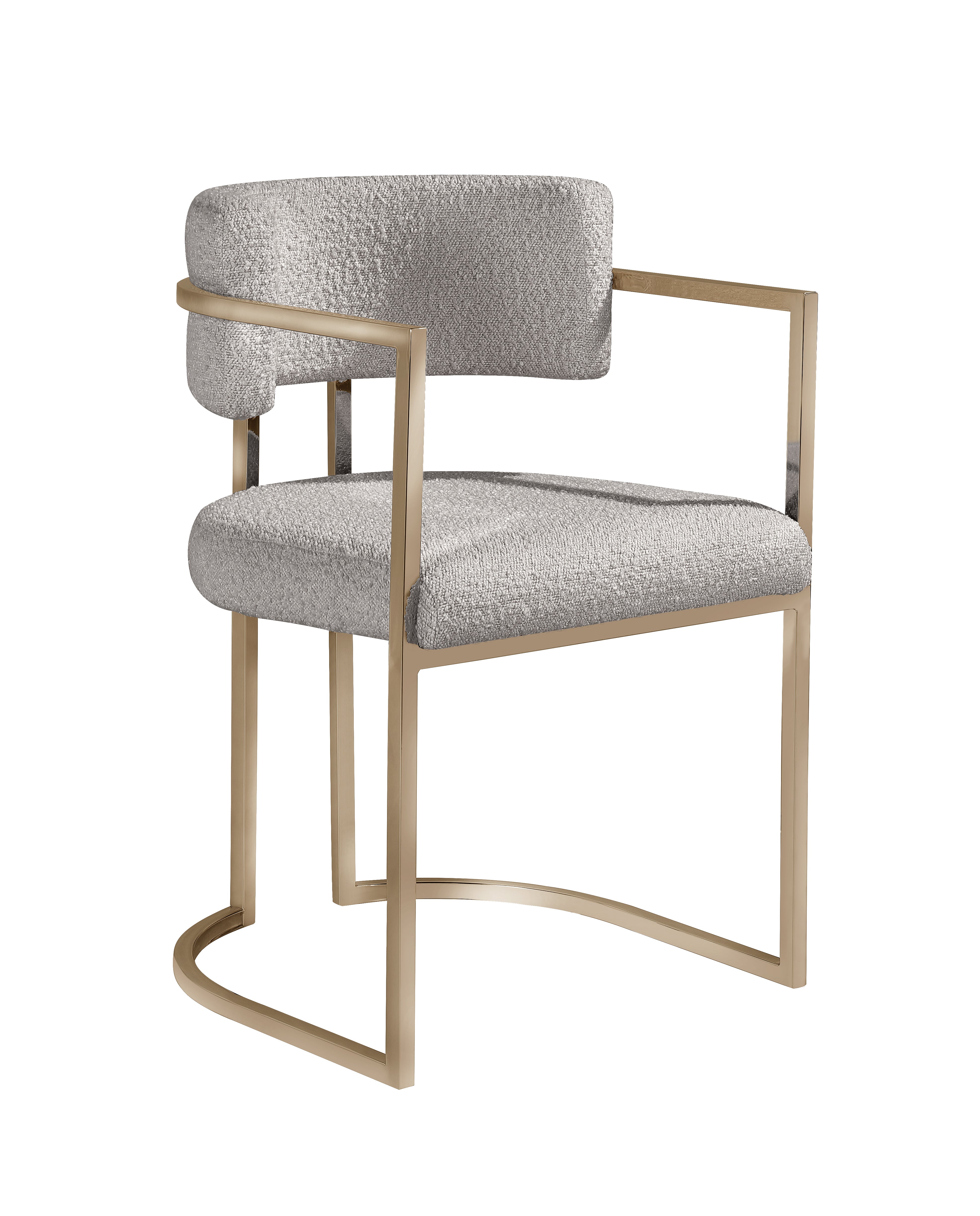Alexa DC-603 Chair — Tan — Boucle (8148-14) — Gold Legs
