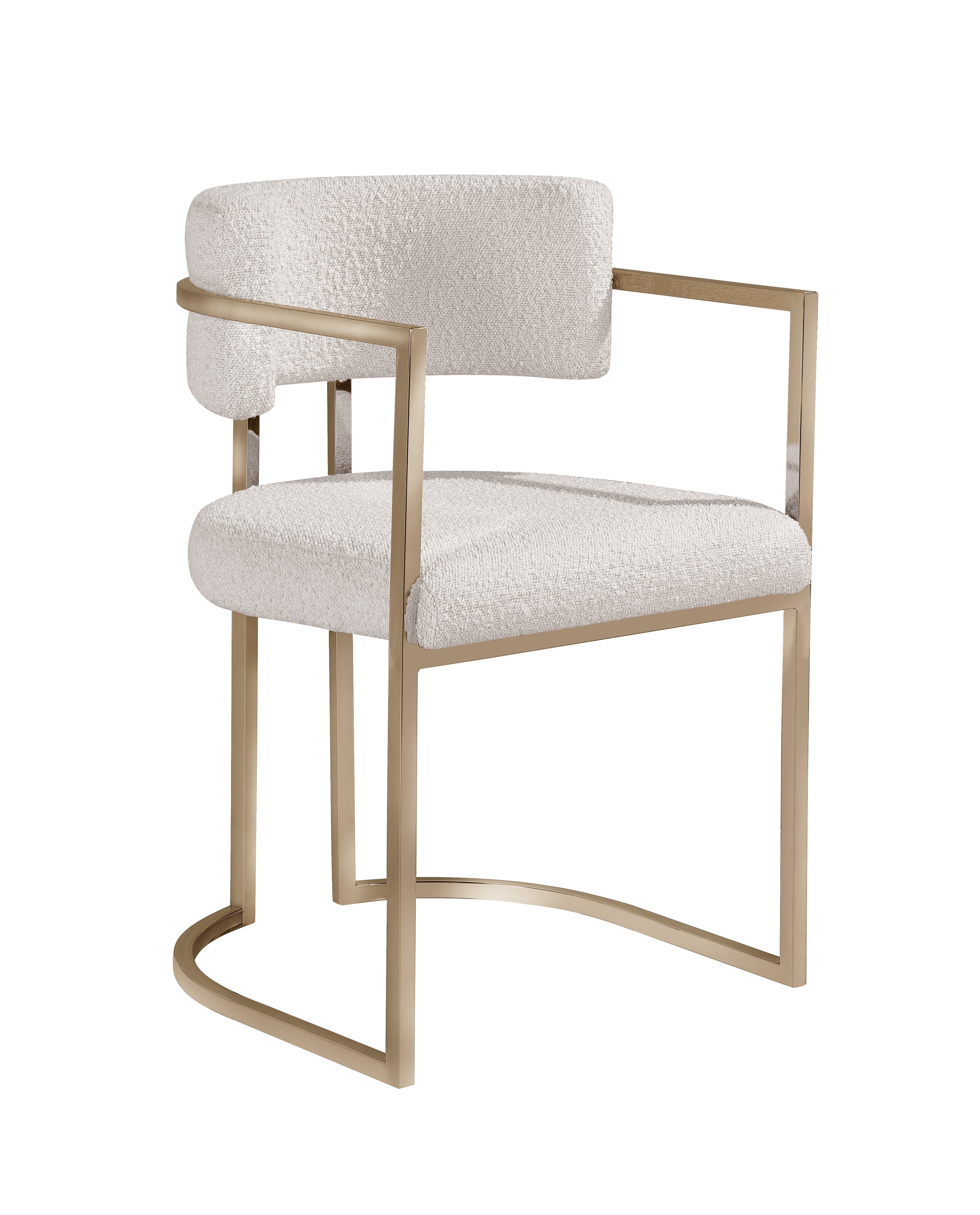 Alexa DC-603 Chair — Beige — Boucle (8148-1) — Gold Legs
