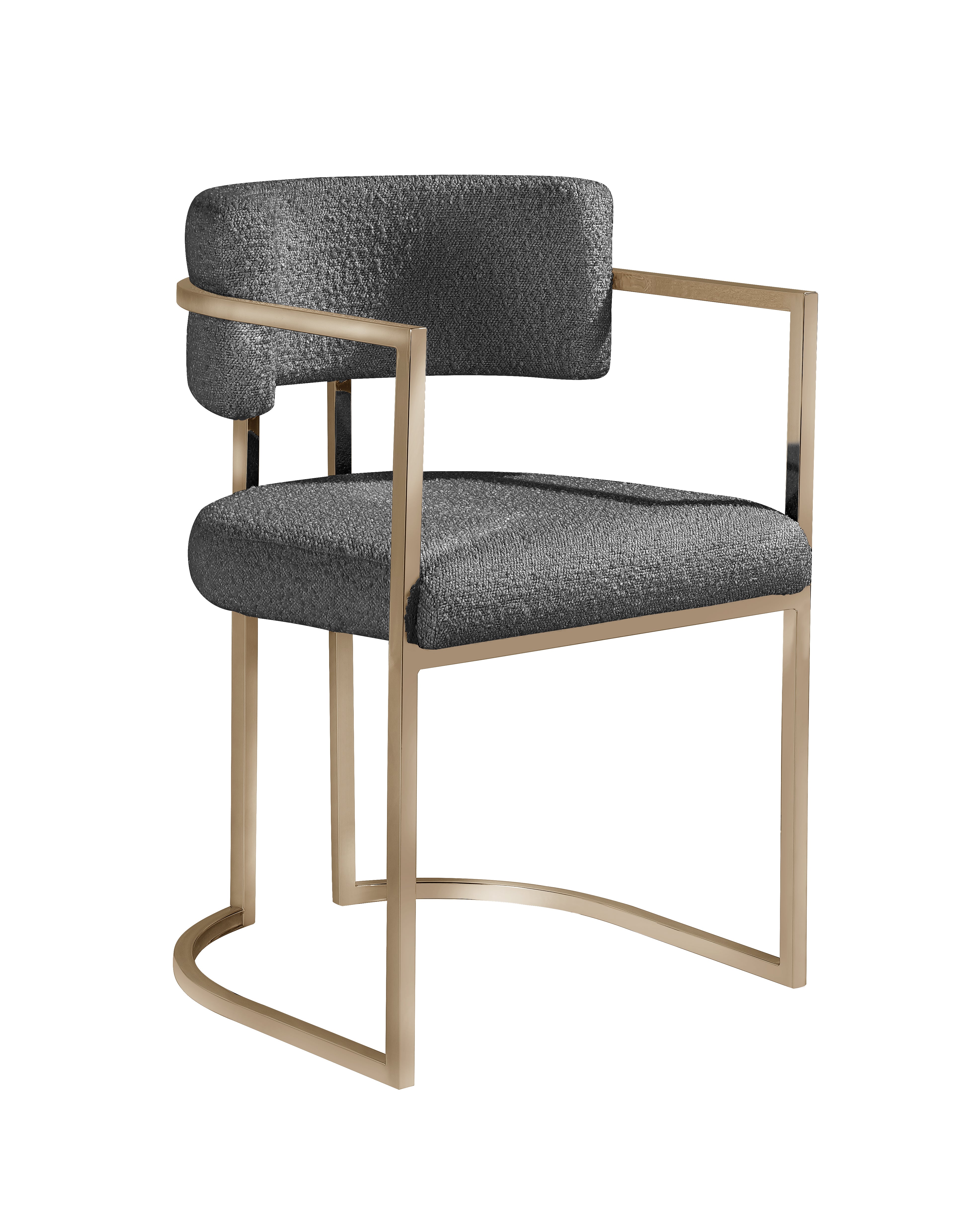Alexa dark grey Dining Chair- Gold Legs