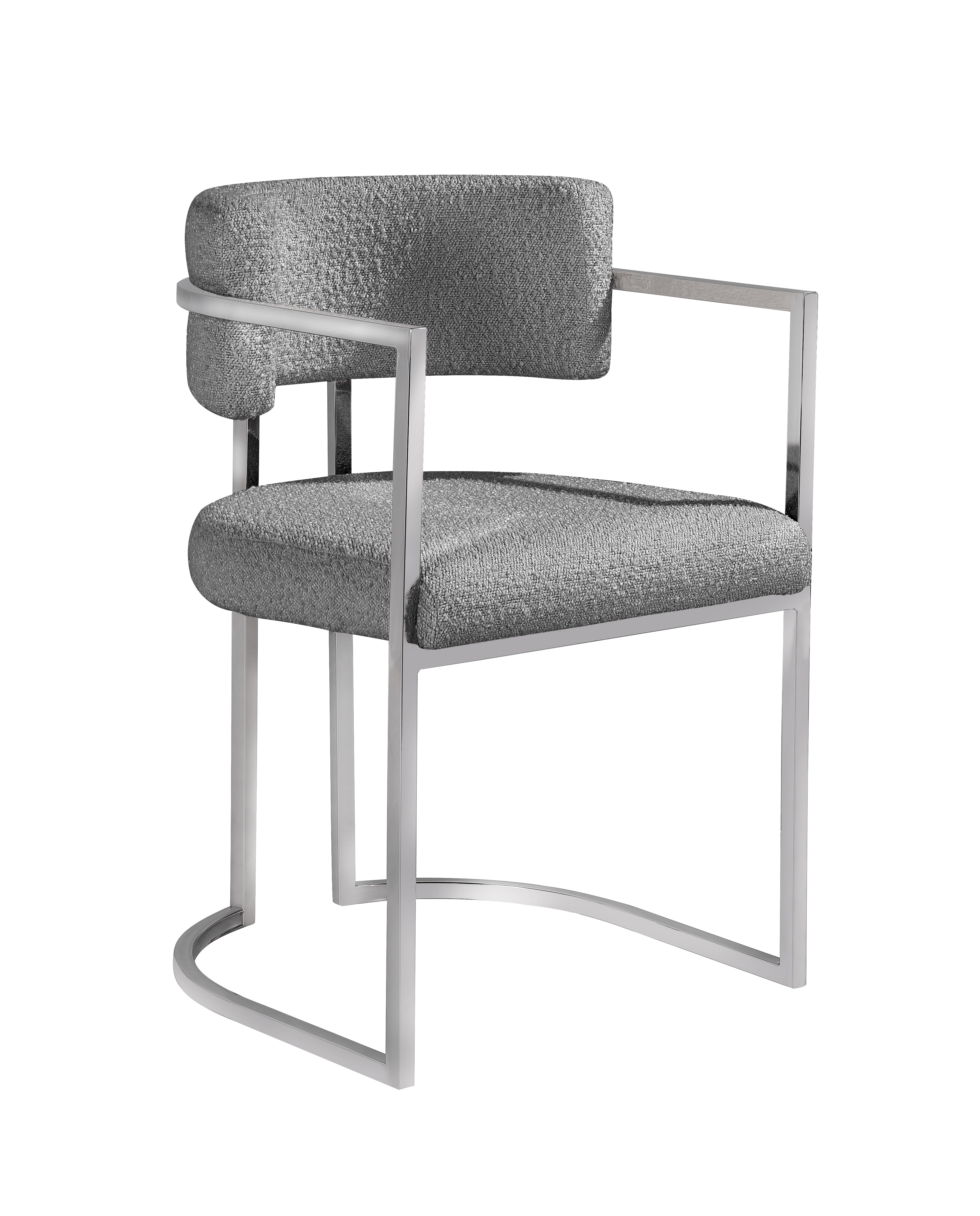 Alexa Light Grey Dining Chair- Silver Legs