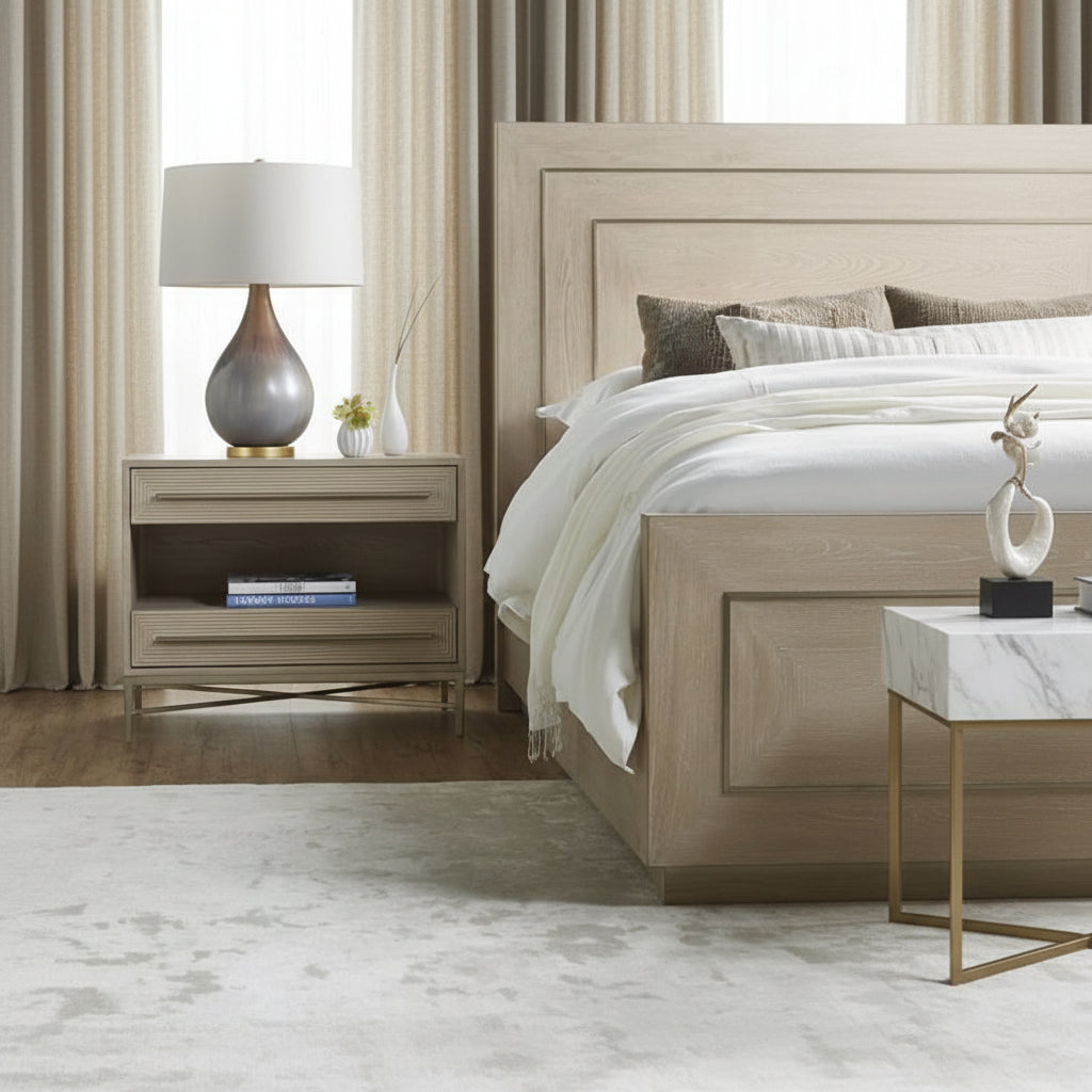 كاسكيد طاولة الليل ذات درجين Cascade Two-Drawer Nightstand