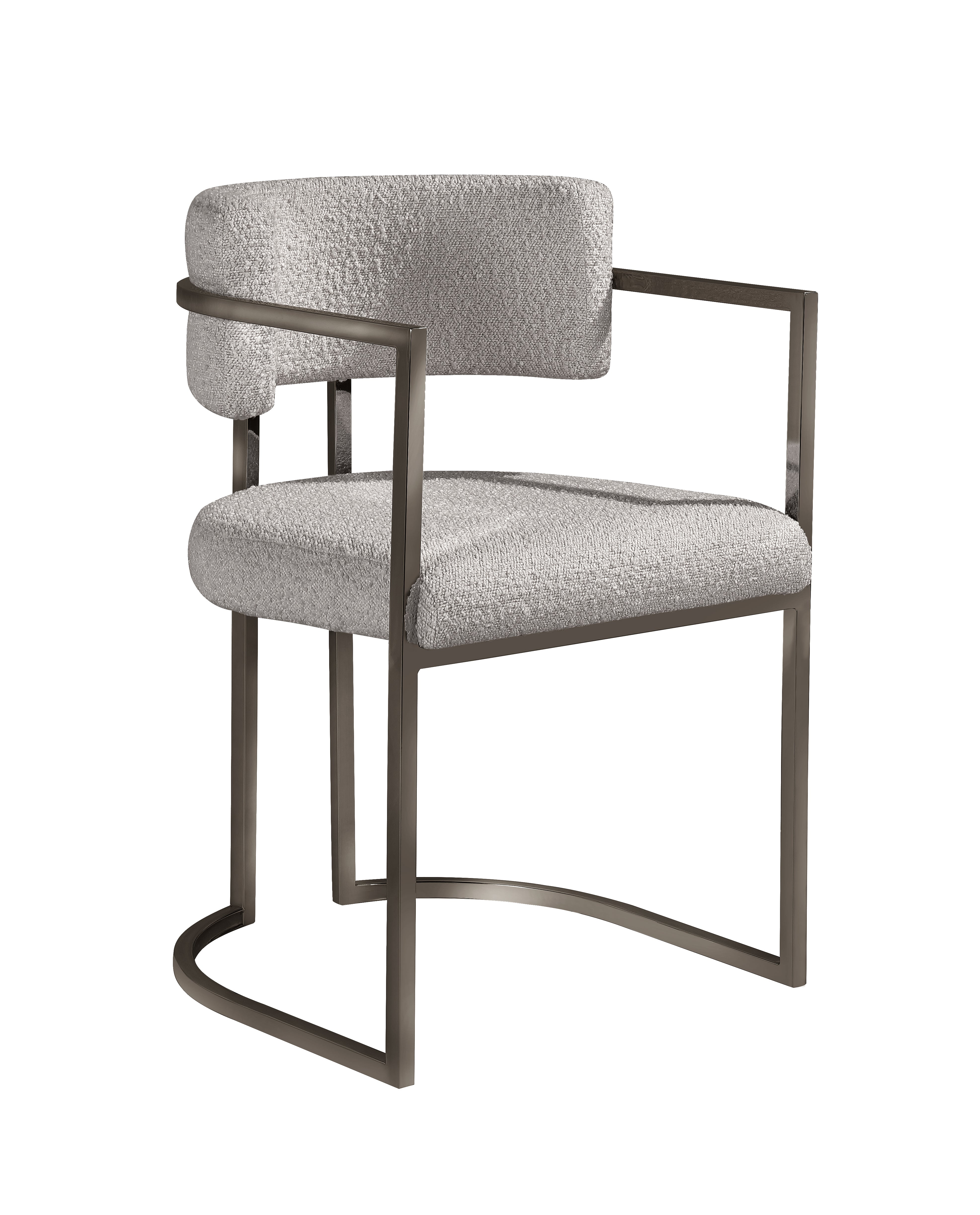 Alexa DC-603 Chair — Tan — Boucle — Bronze Legs