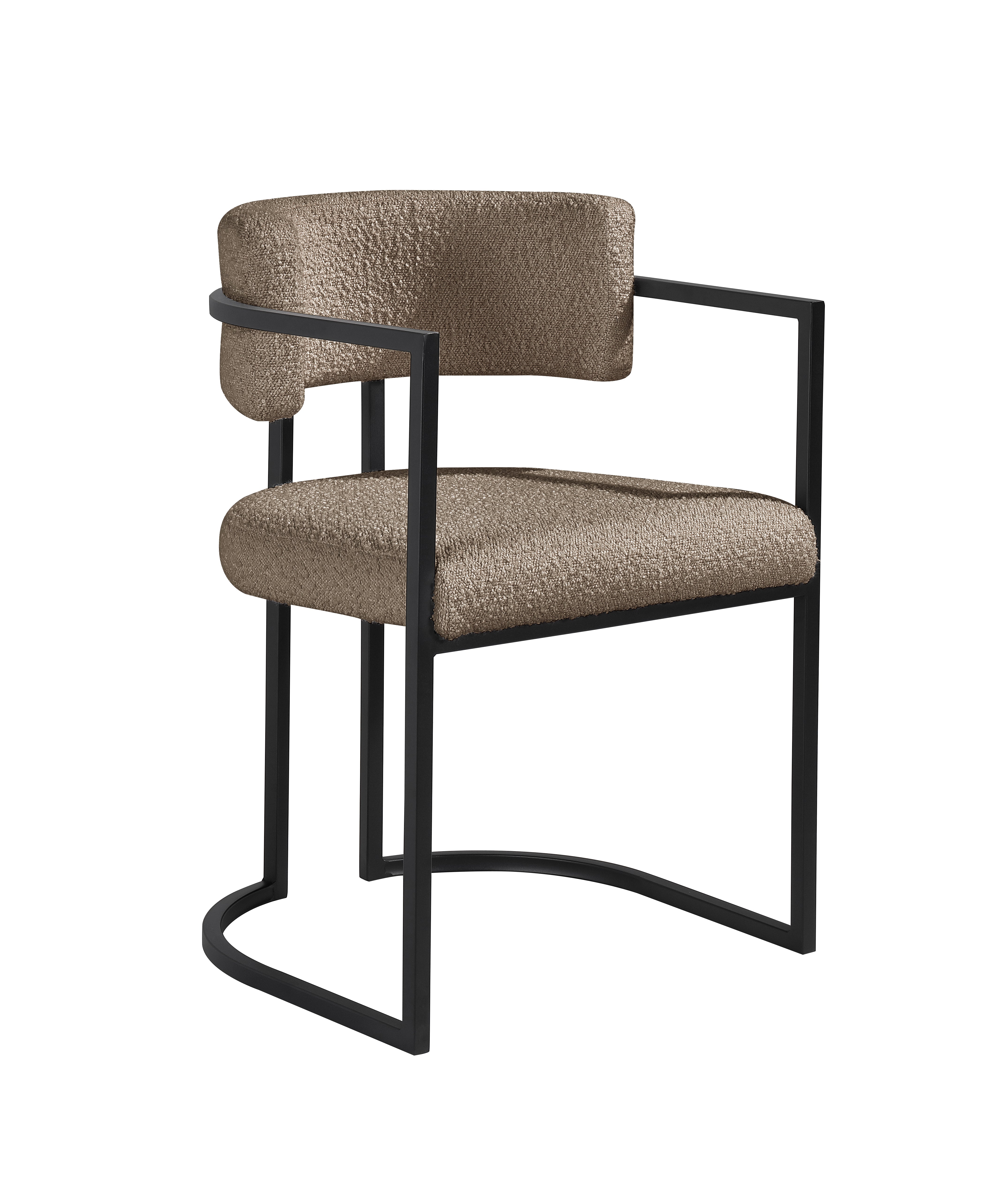 Alexa DC-603 Chair — Brown — Boucle — Black Legs