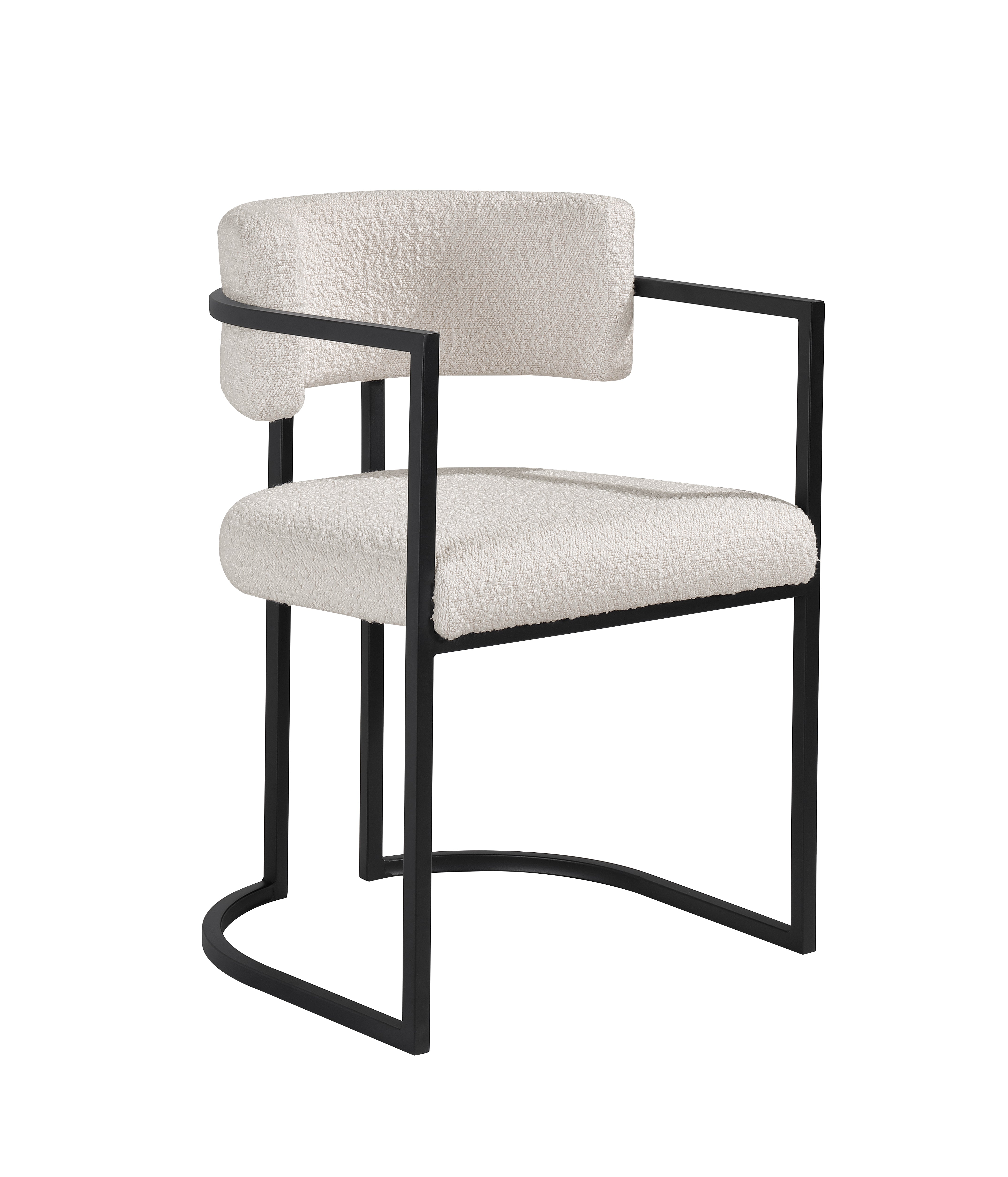 Alexa DC-603 Chair — Beige — Boucle — Black Legs