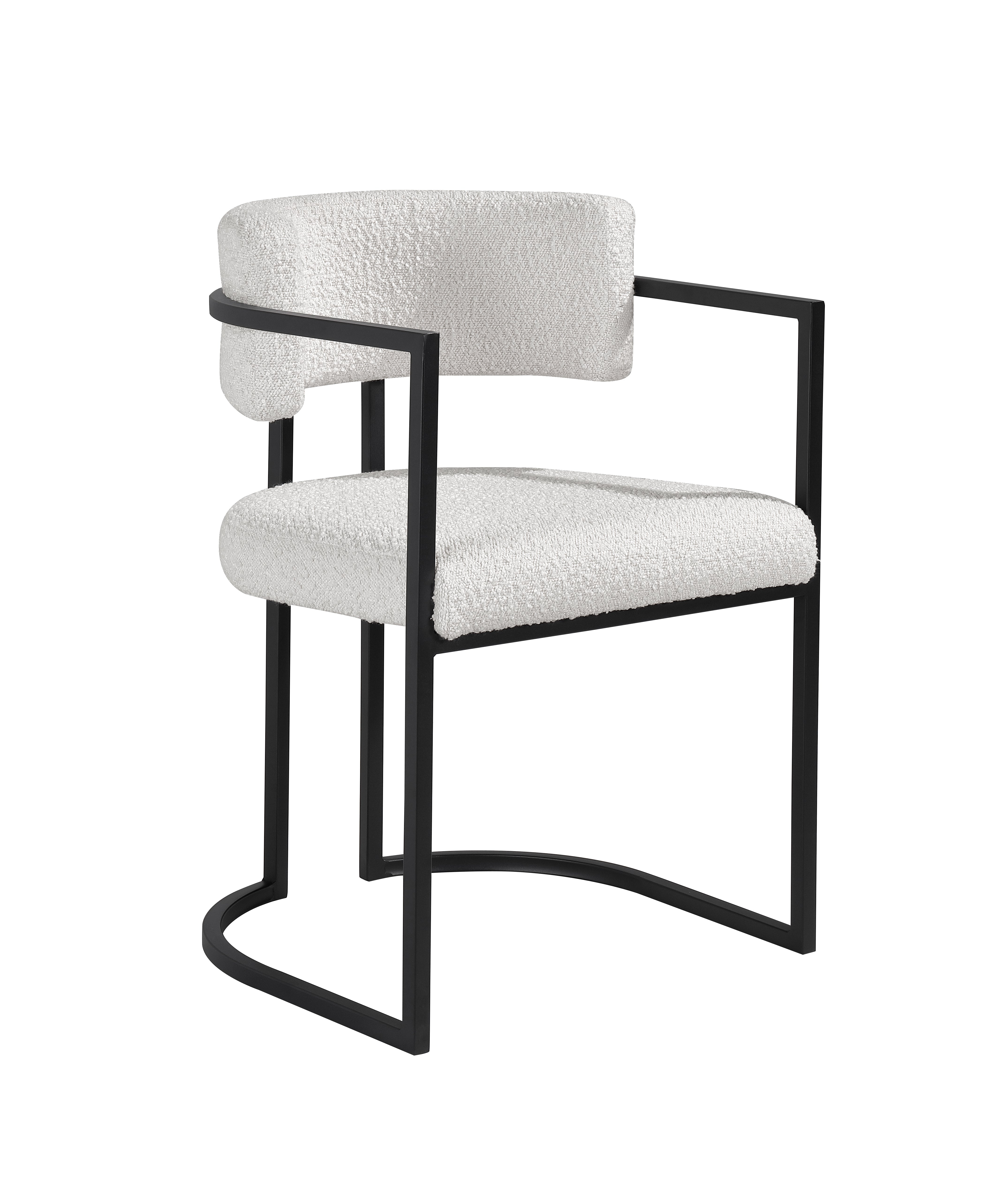 Alexa DC-603 Chair — White — Boucle — Black Legs