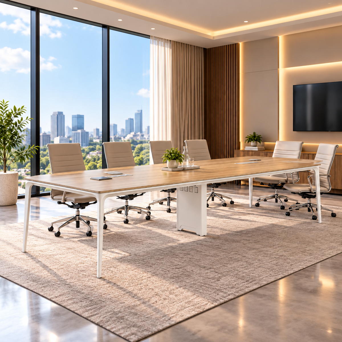 Arc Meeting Table - Wood 3.9 m