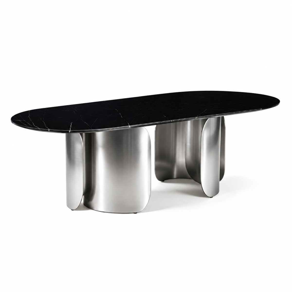Twirl Black Silver Dining Table-240 Cm
