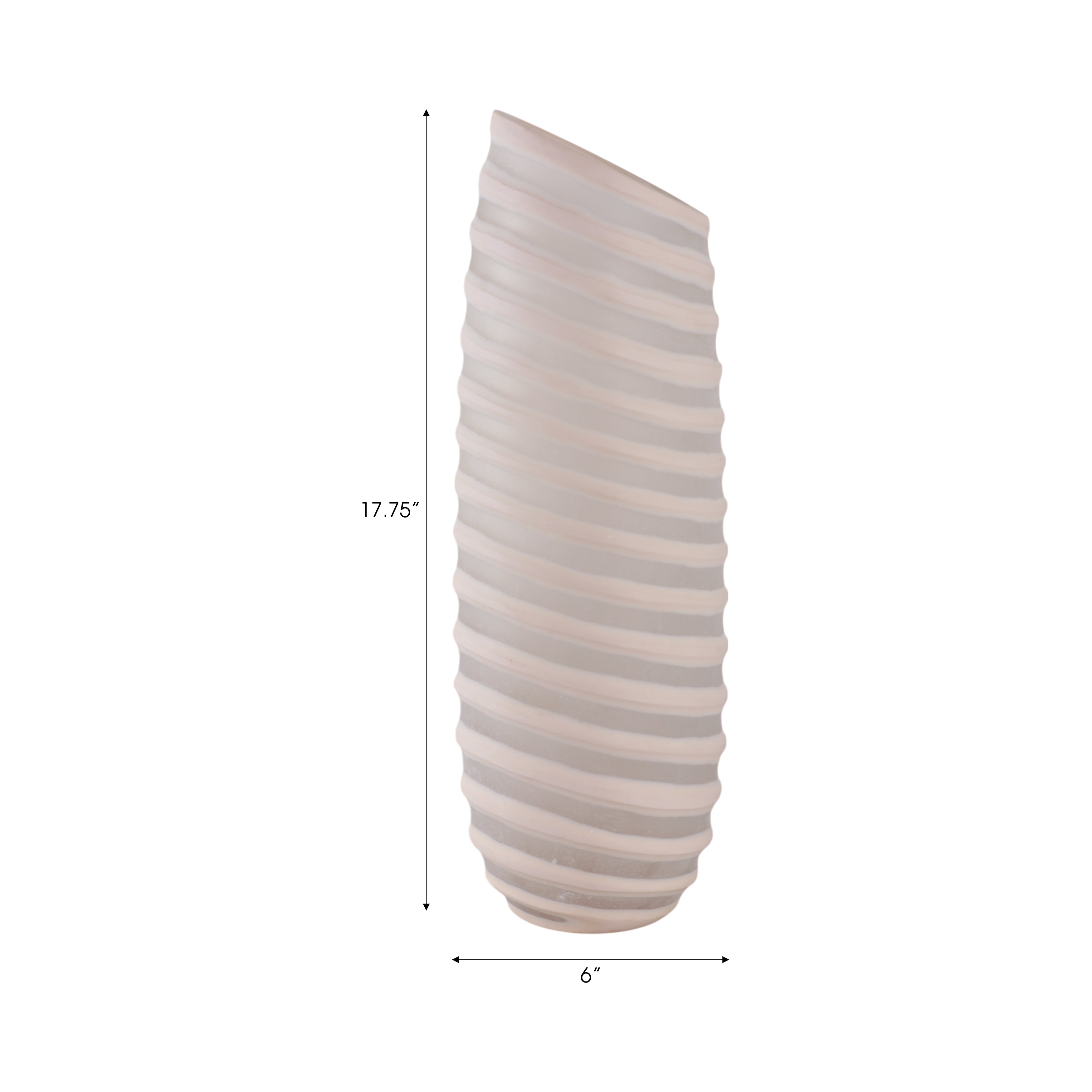 إناء زجاجي منحوت من ويسترلي، عاجي Westerly Carved Glass Vase, Ivory