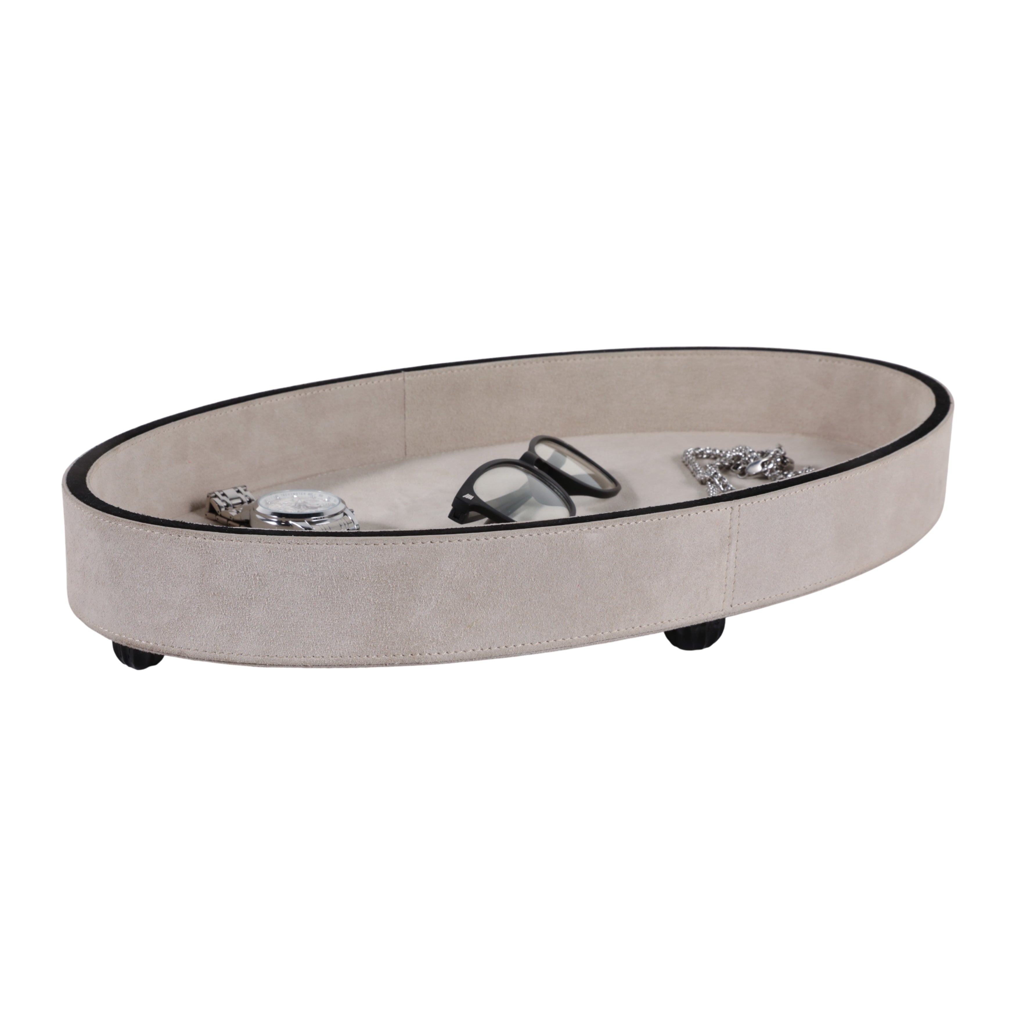 17" GRATIOT CREAM SUEDE TRAY