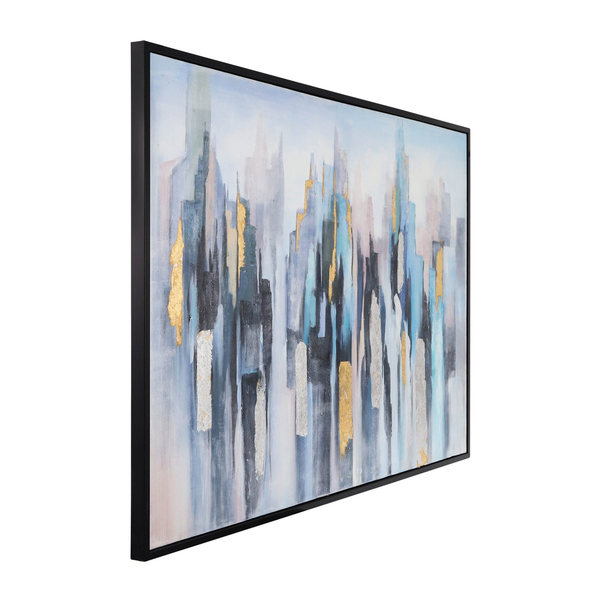 62X42 Framed Hand Painted Abstract Canvas, Multi Wall Art| Sagebrook Home