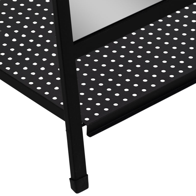 63" Standing Mirror W/ Hooks, Black - Al Rugaib Furniture