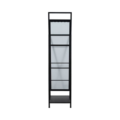 63" Standing Mirror W/ Hooks, Black - Al Rugaib Furniture