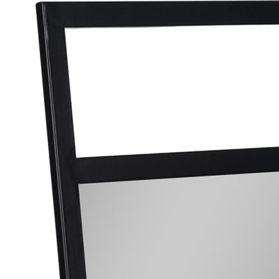 63" Standing Mirror W/ Hooks, Black - Al Rugaib Furniture
