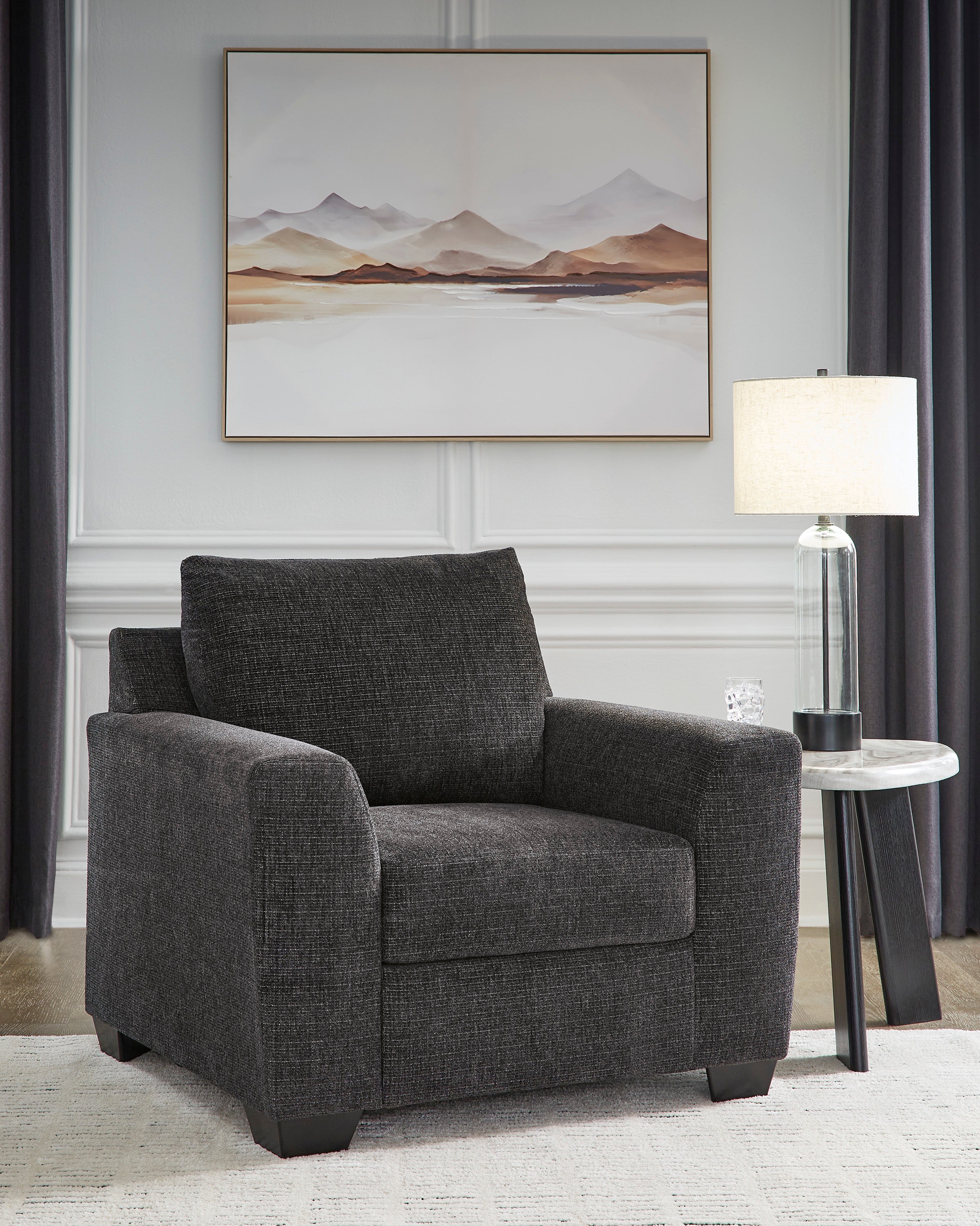 Loreo Sofa Set with 2 Free Dual Table Lamp (Black)