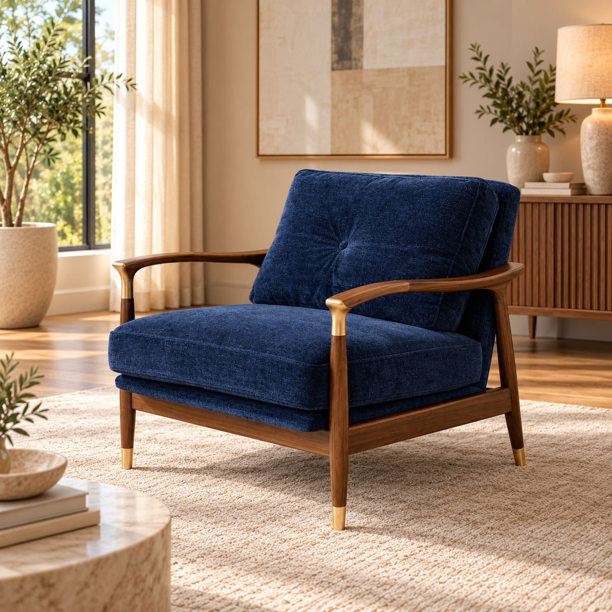 Terrona Accent Chair - Navy