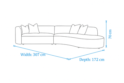 Raya Beige Sectional (Right Chaise+Left Arm)