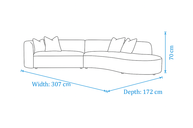 Raya Beige Sectional (Right Chaise+Left Arm)