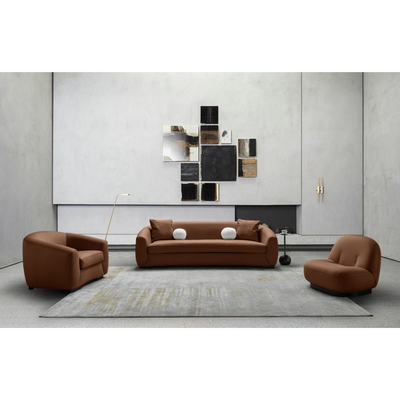 Boucle Leather 3 Seater Sofa