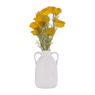 Cer, 10H Eared Vase, White