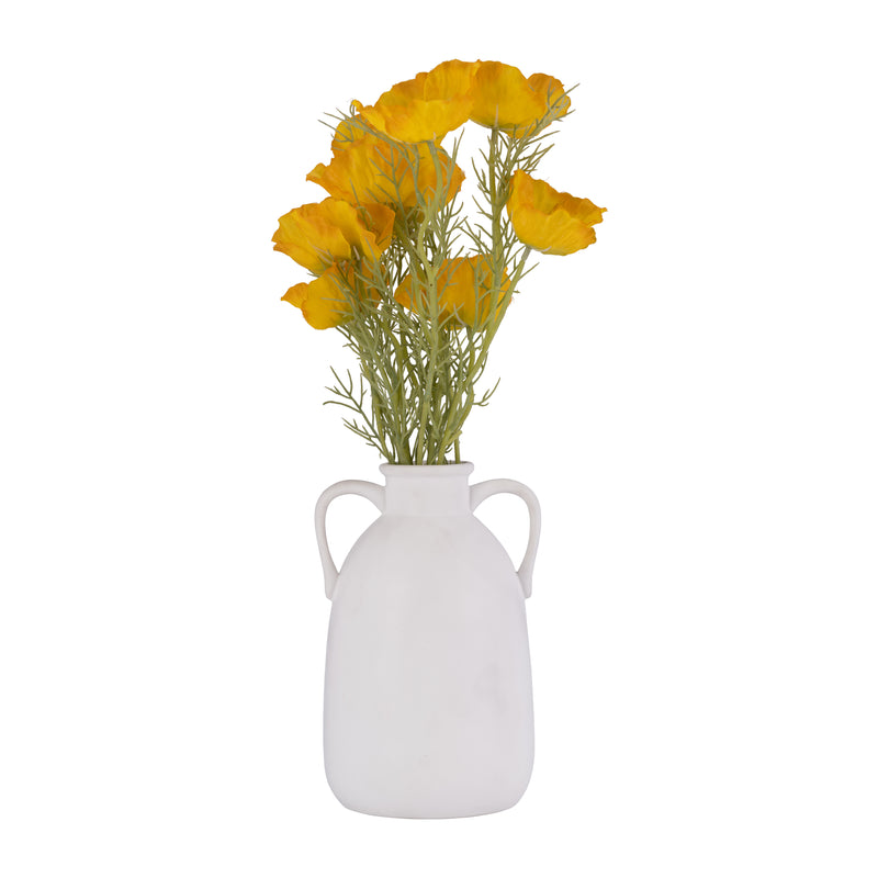 Cer, 10H Eared Vase, White