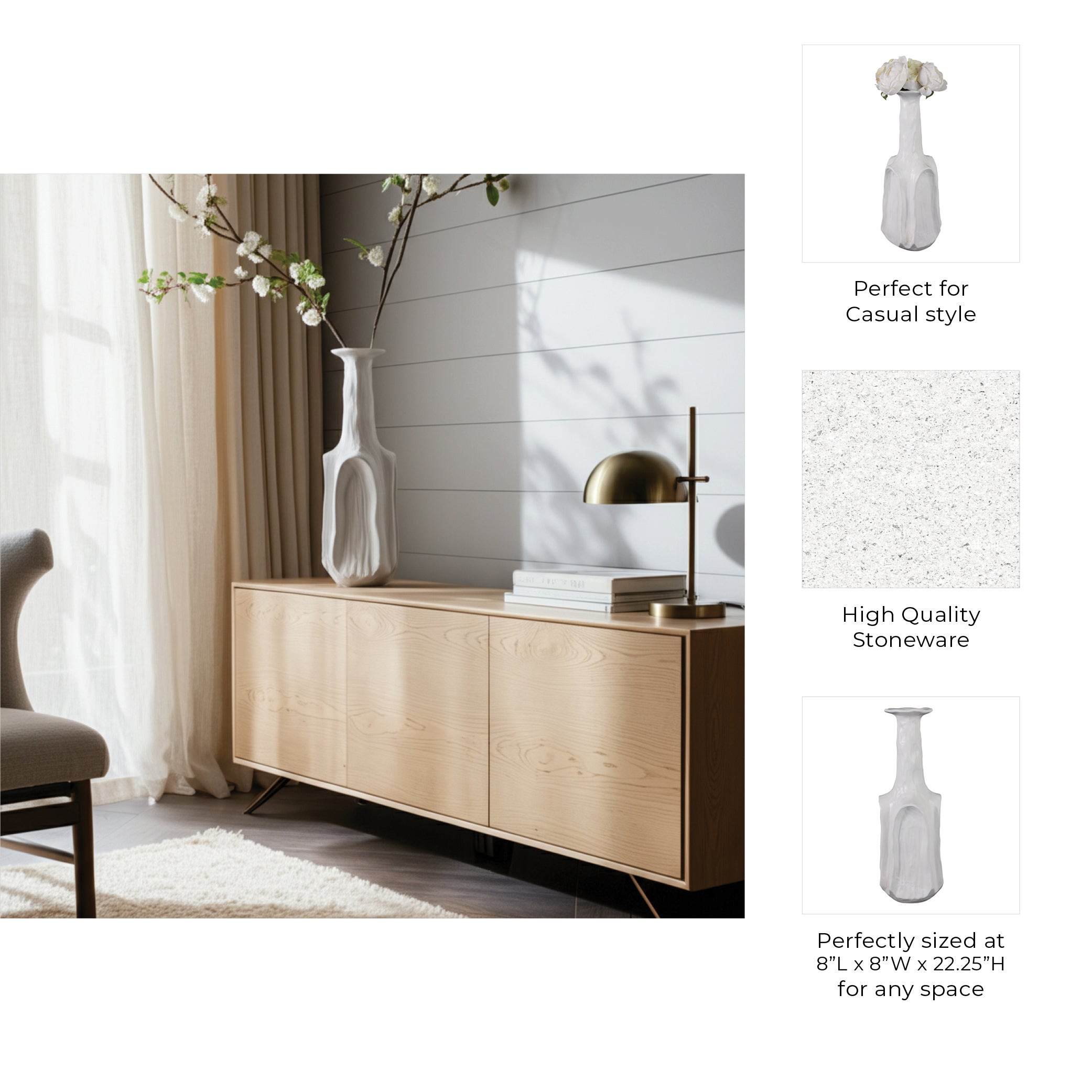 فاز فريدونيا الأبيض Fredonia White Vase